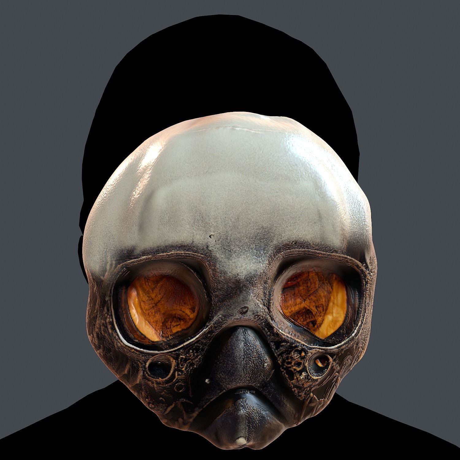 Gas mask printable helmet scifi character game space Low-poly  Low-poly 3D model_3