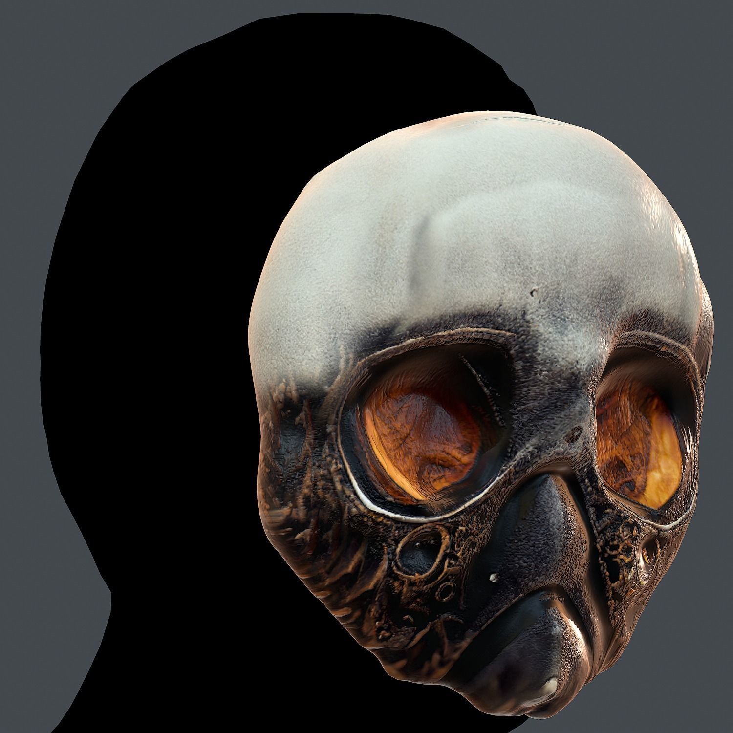 Gas mask printable helmet scifi character game space Low-poly  Low-poly 3D model_5