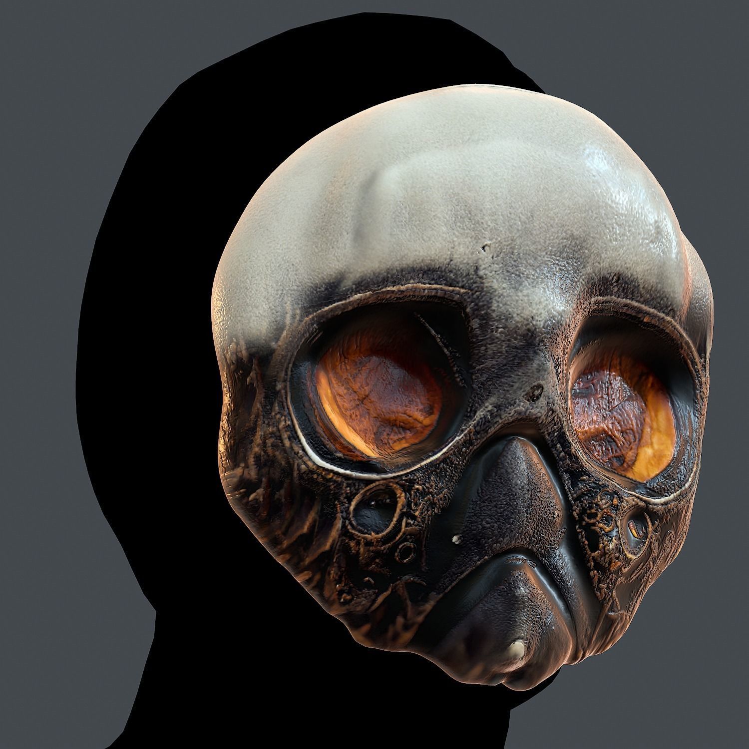 Gas mask printable helmet scifi character game space Low-poly  Low-poly 3D model_2