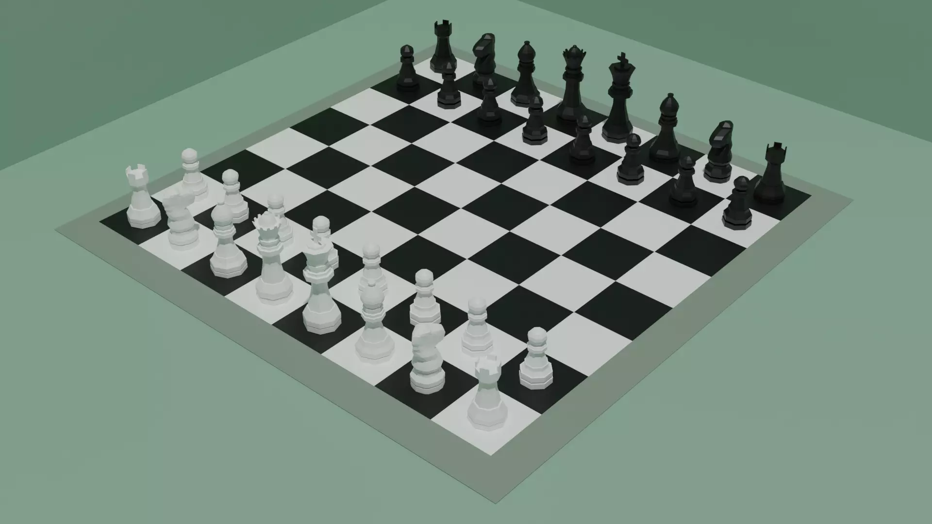 Complete Chess Set 3D model_0
