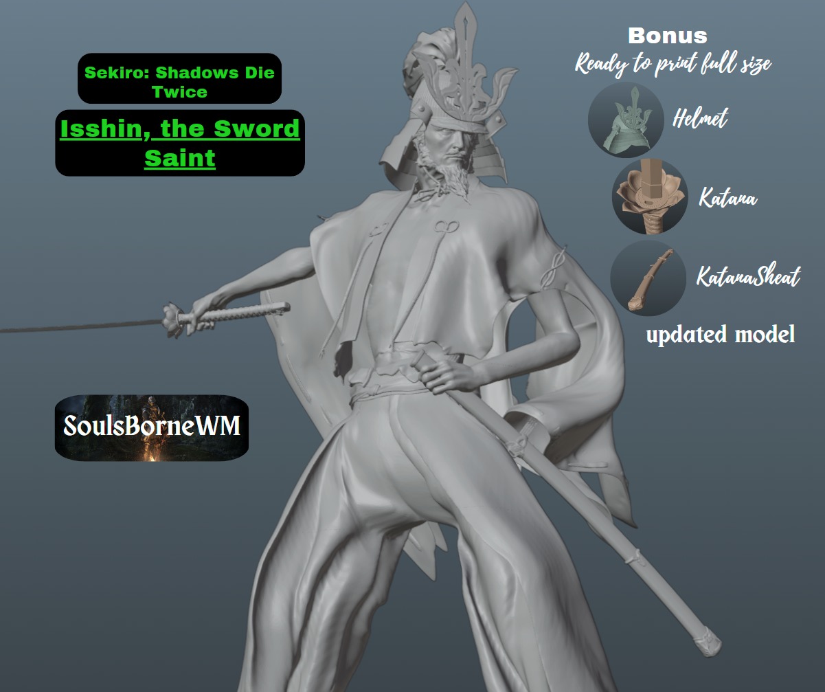 SEKIRO ISSHIN THE SWORD SAINT V3 FULLY UPDATED MODEL 3D