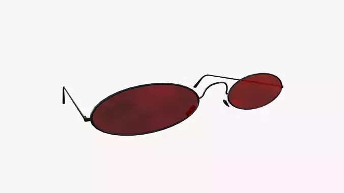 Sunglass F01 Black Red - Character Design Fashion Low-poly 3D model