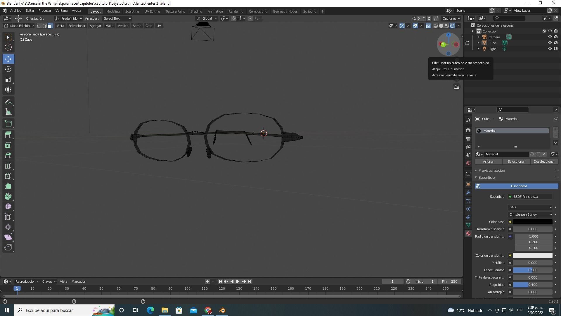 lentes pair of glasses 3D model_1