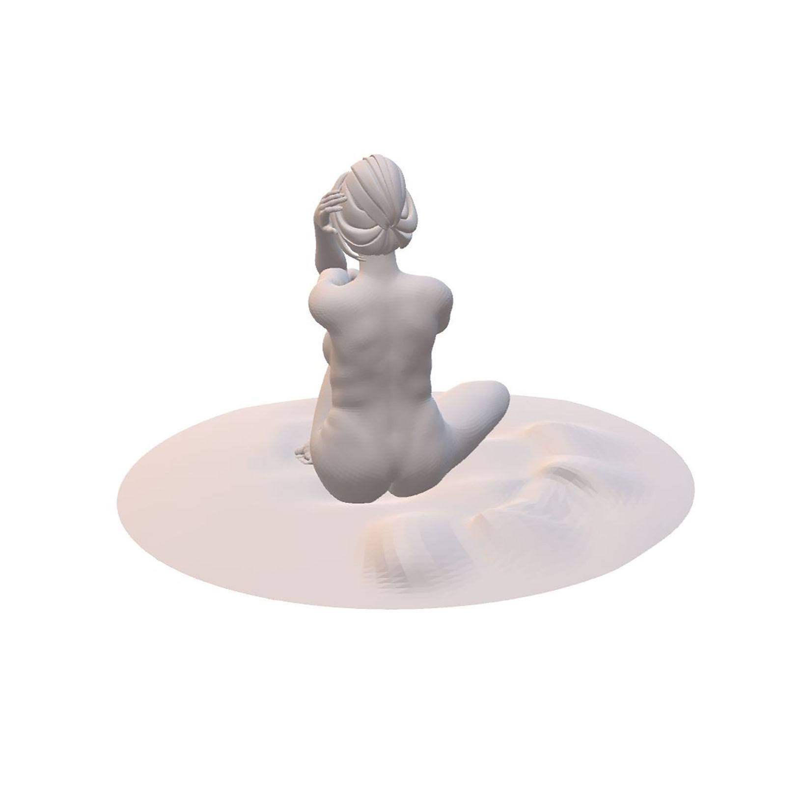 Sexy Girl Sitting on the Beach 3D model Ready to Print 3D print model_1