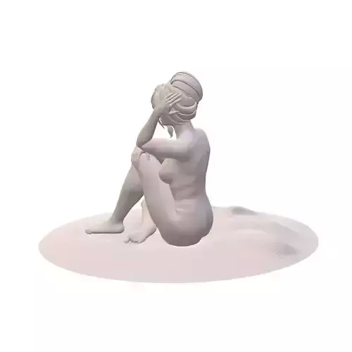 Sexy Girl Sitting on the Beach 3D model Ready to Print
