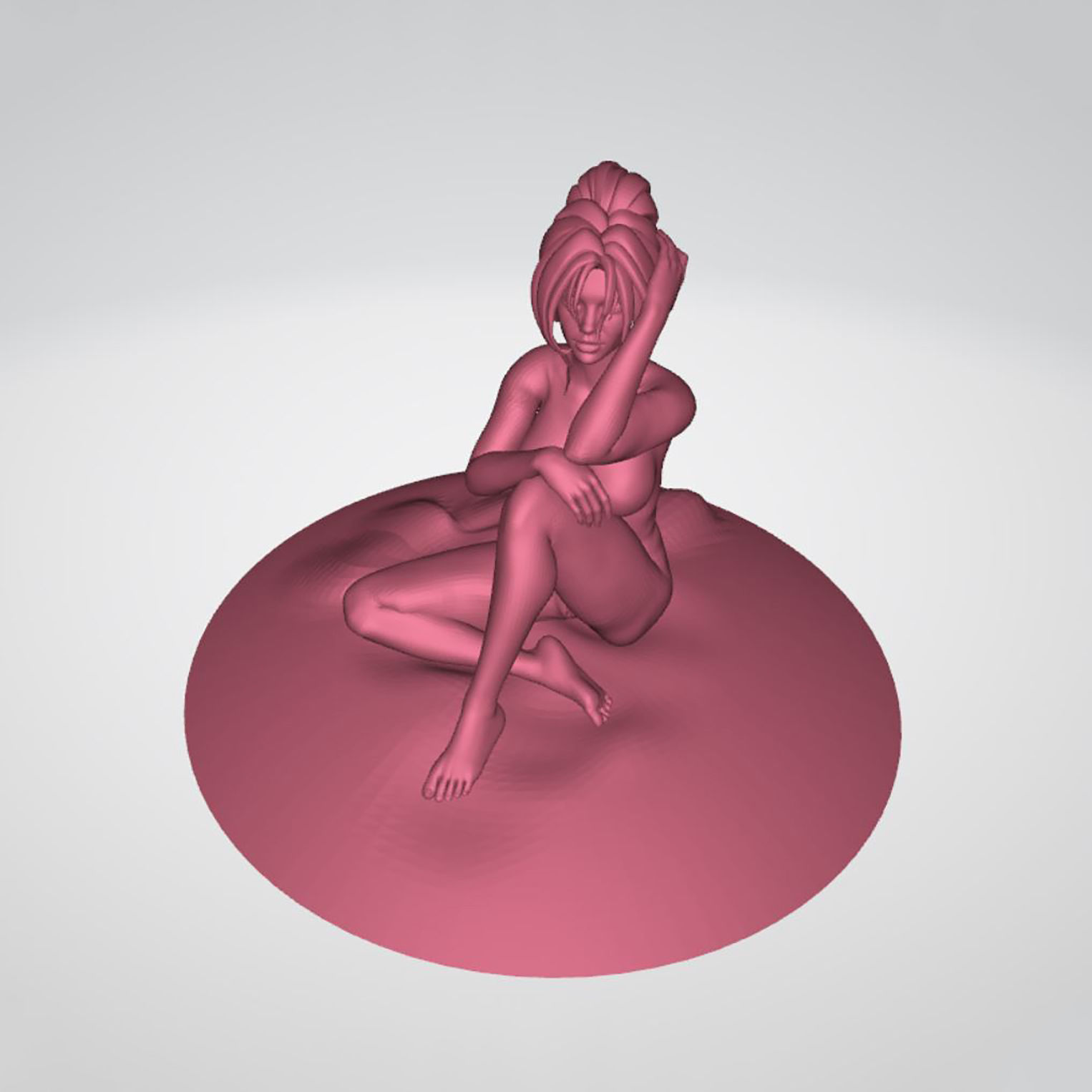 Sexy Girl Sitting on the Beach 3D model Ready to Print 3D print model_5