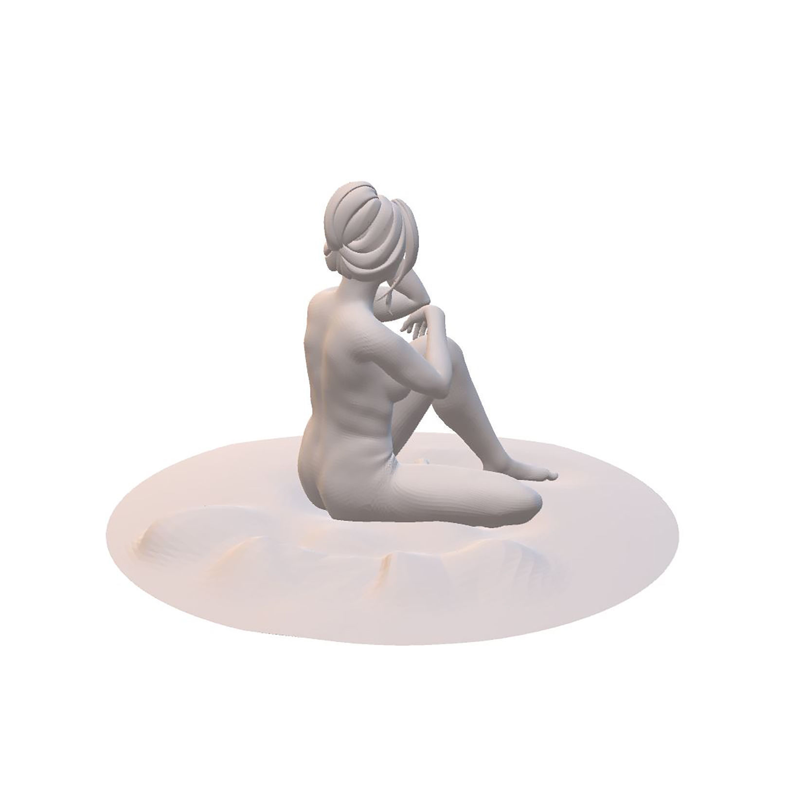 Sexy Girl Sitting on the Beach 3D model Ready to Print 3D print model_2