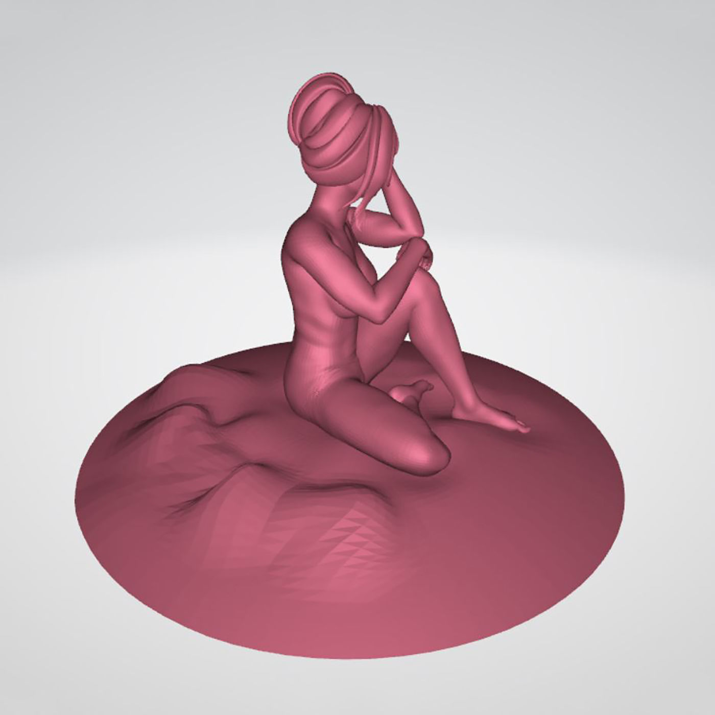 Sexy Girl Sitting on the Beach 3D model Ready to Print 3D print model_4
