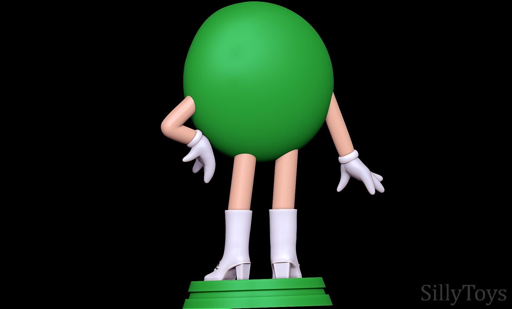 Ms Green - MandMs 3D print model_3