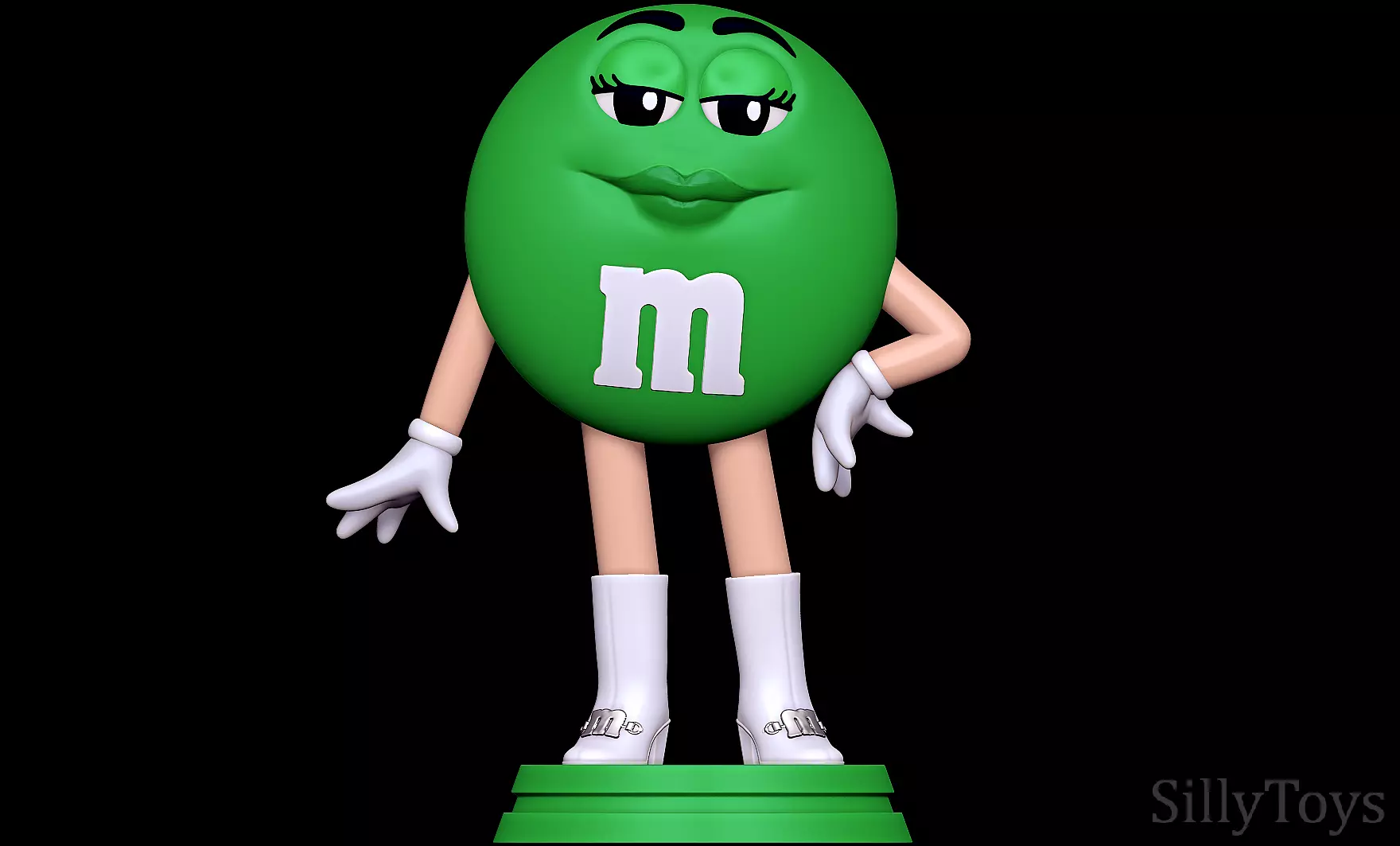 Ms Green - MandMs 3D print model_0