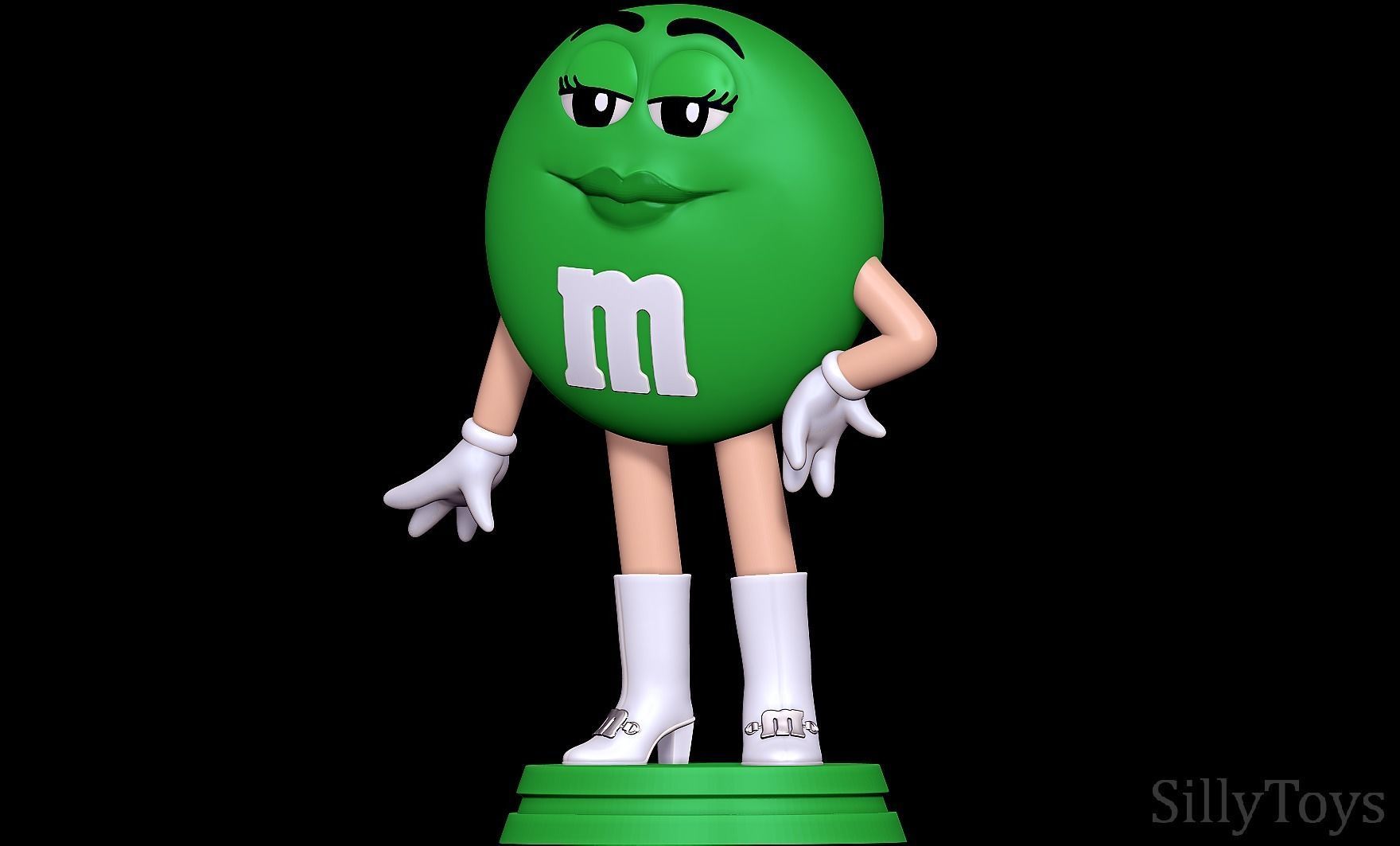 Ms Green - MandMs 3D print model_1