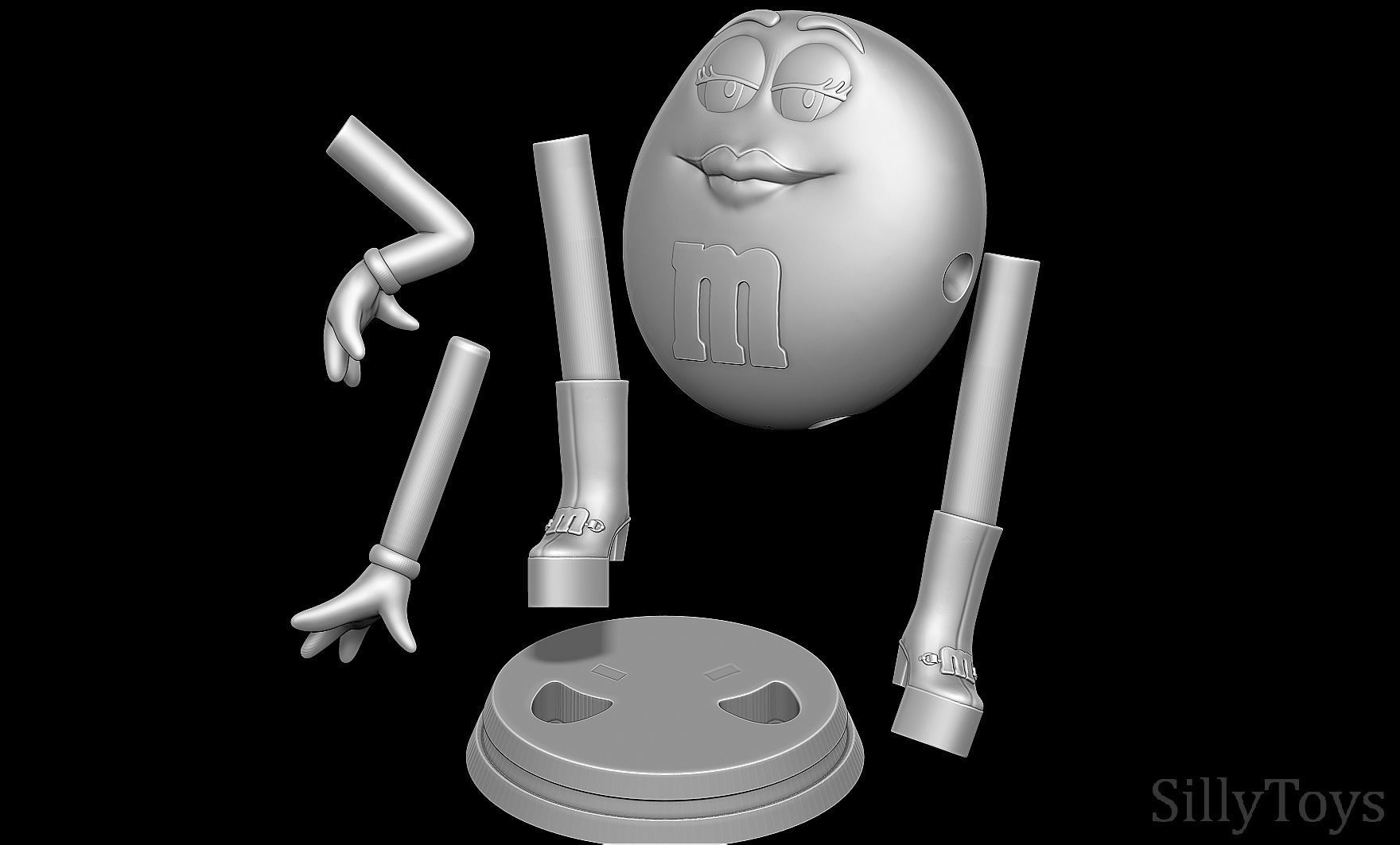 Ms Green - MandMs 3D print model_8