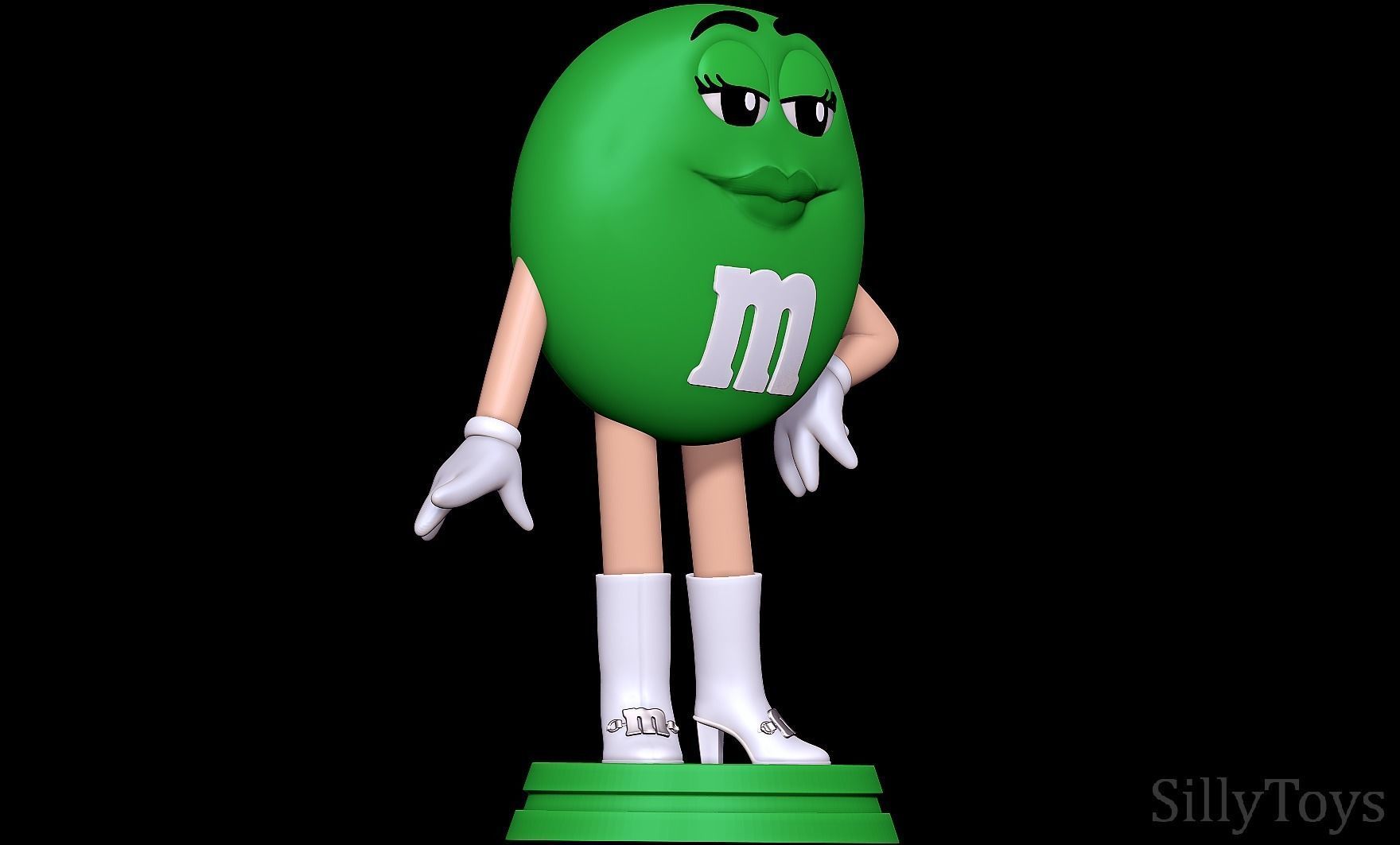 Ms Green - MandMs 3D print model_5