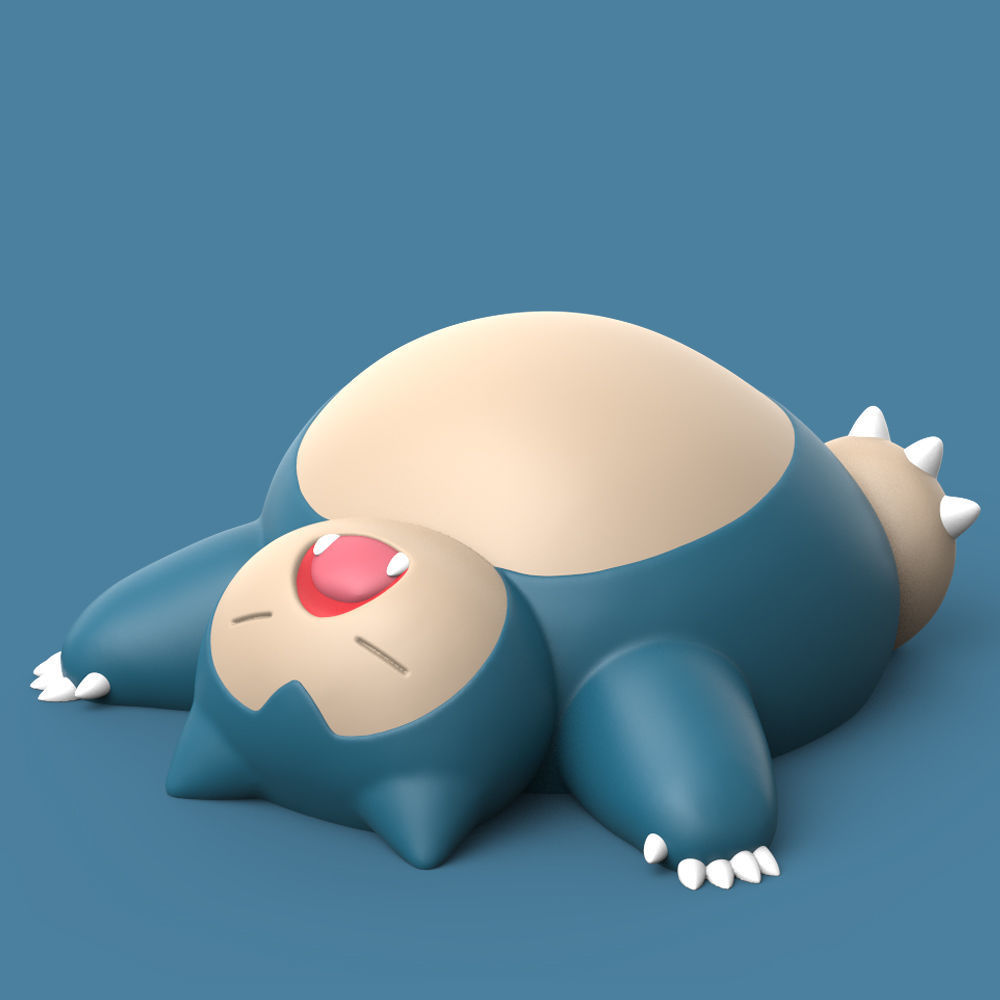 POKEMON - SNORLAX WITH PIKACHU 3D print model_3