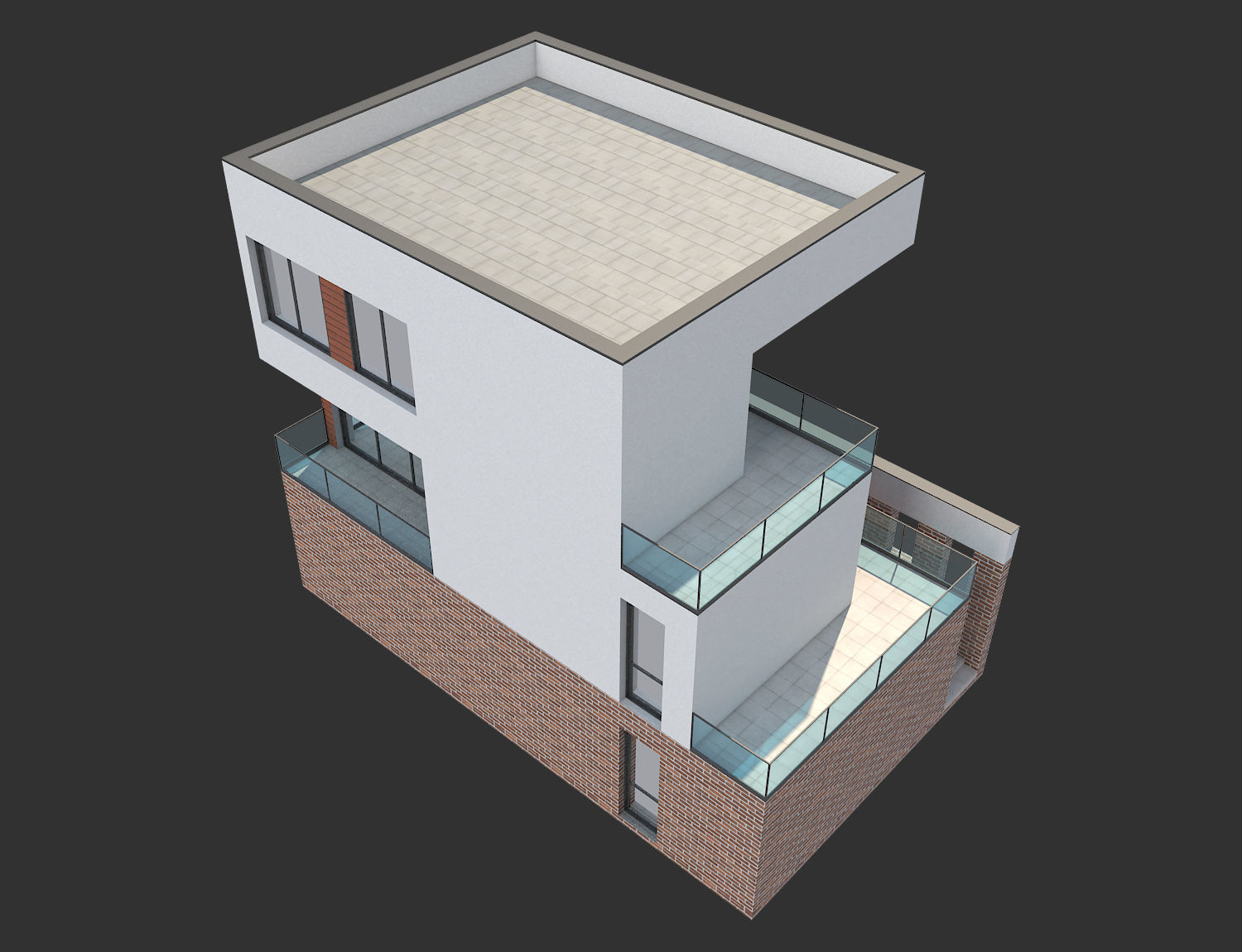 Modern House 19 3D model_6