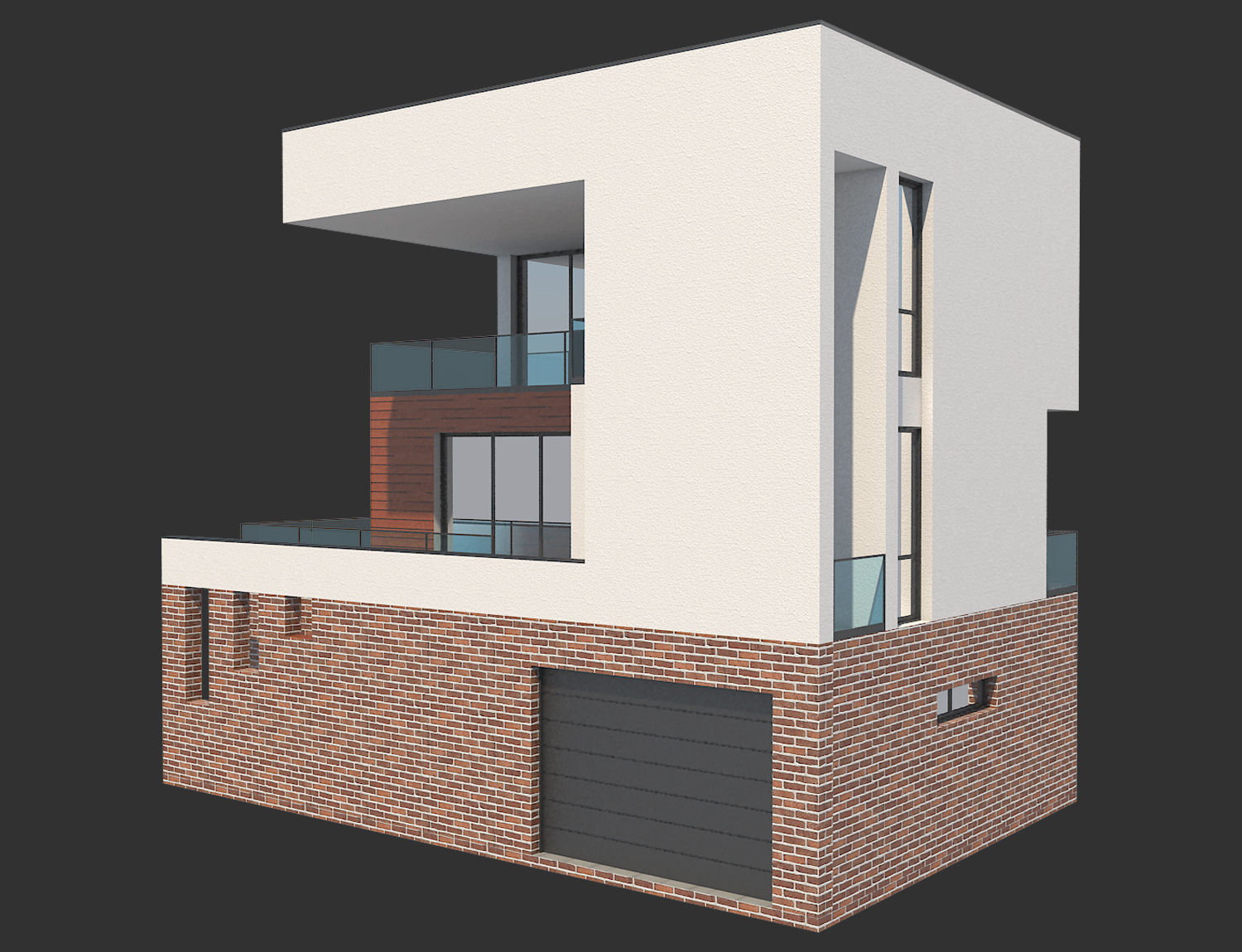 Modern House 19 3D model_2
