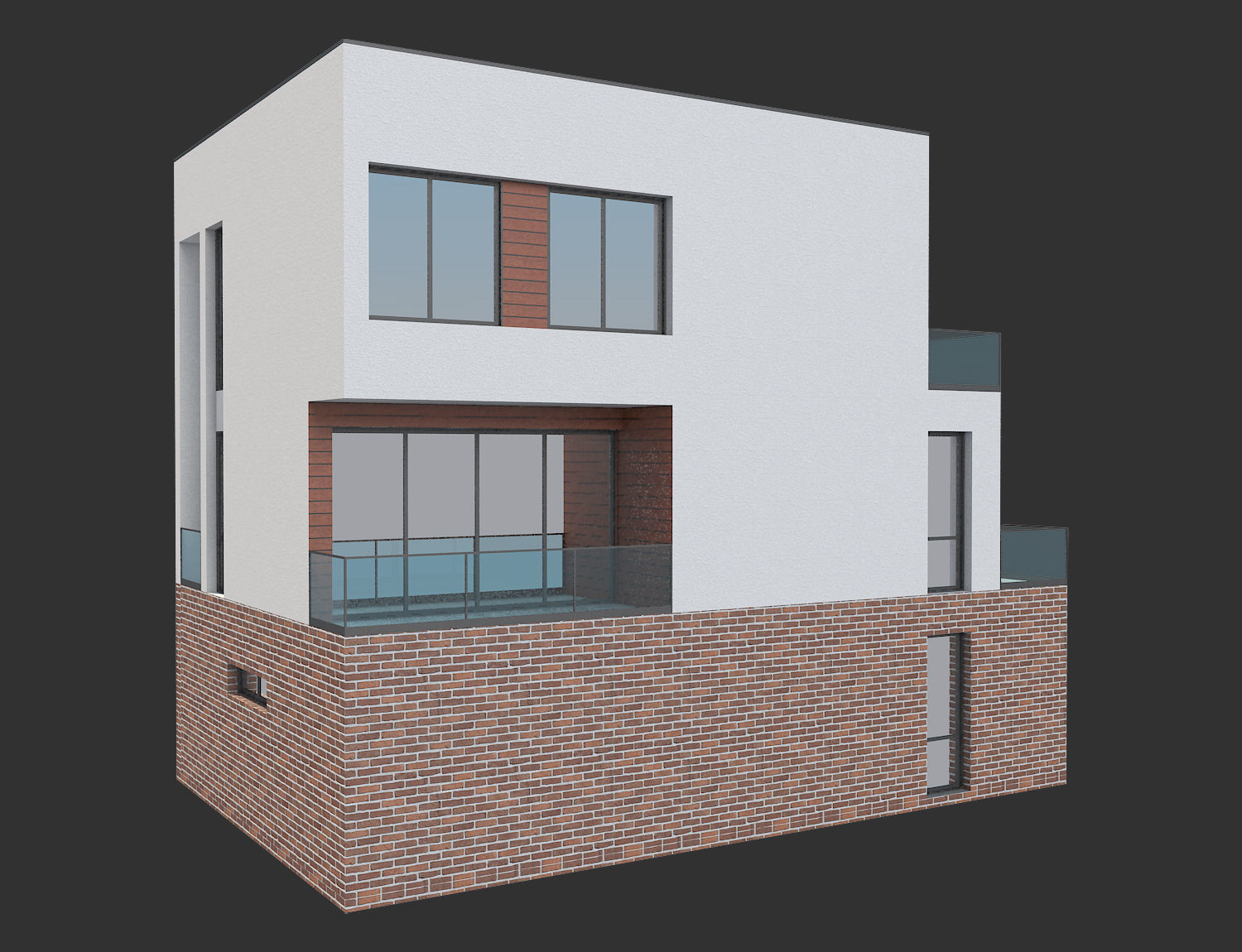 Modern House 19 3D model_3