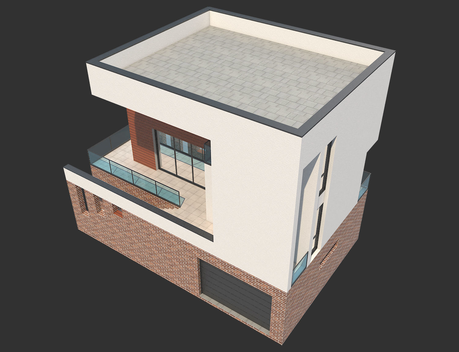 Modern House 19 3D model_5