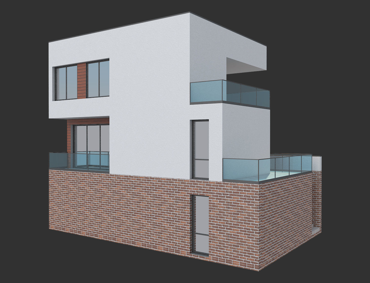 Modern House 19 3D model_4