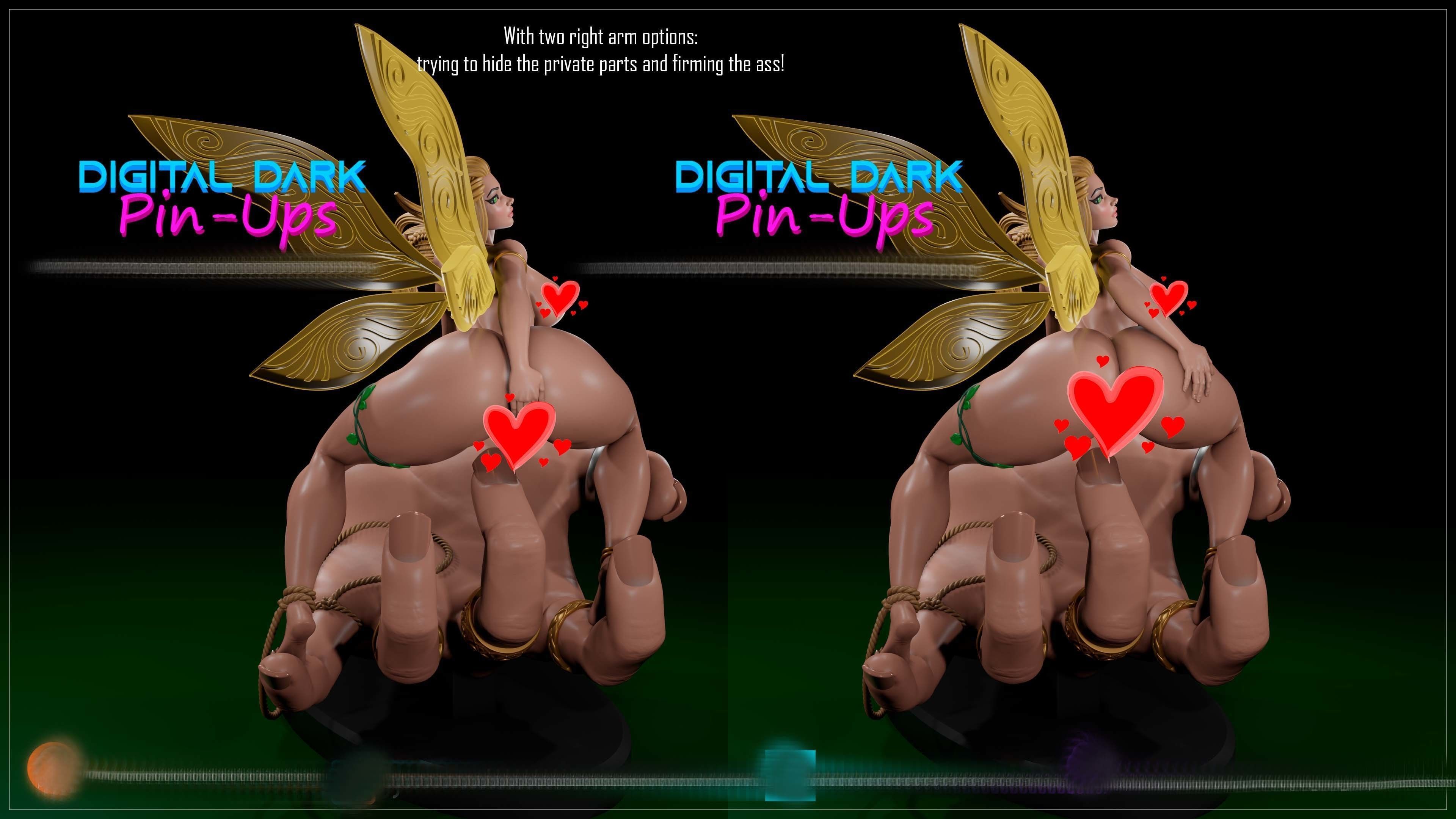 Fairy with NSFW version and Miniatures version 100mm 3D print model_12