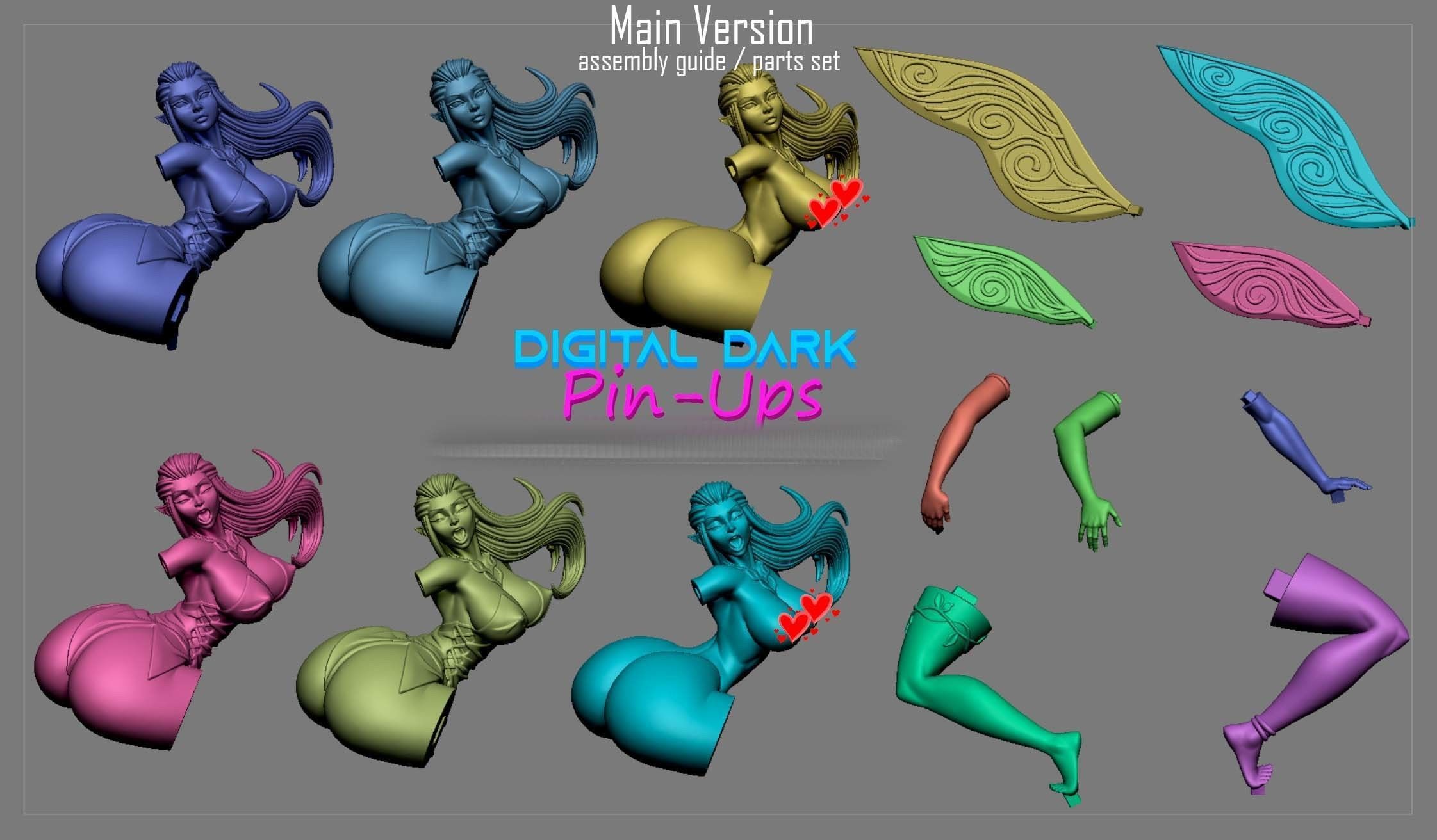 Fairy with NSFW version and Miniatures version 100mm 3D print model_14