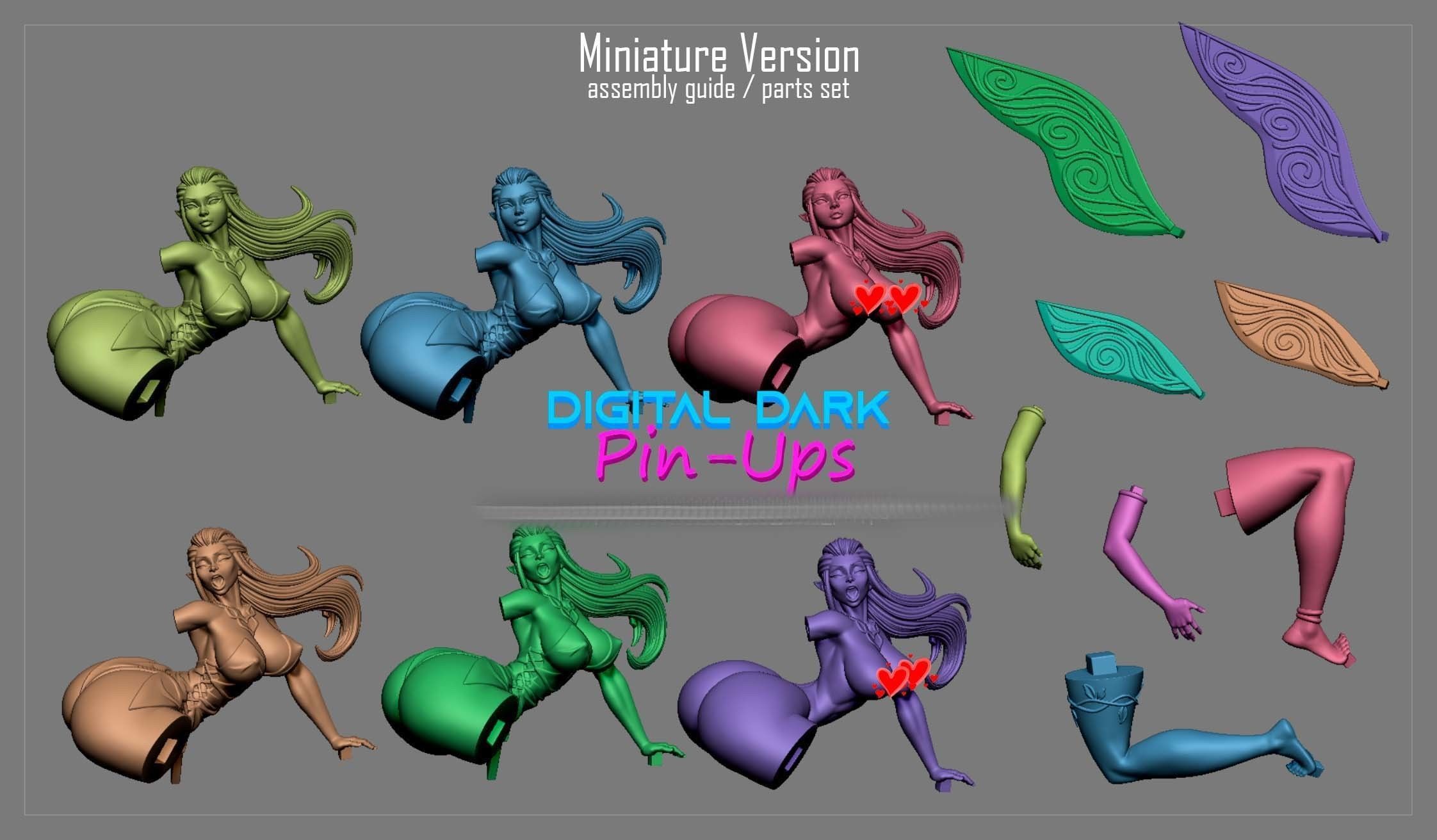 Fairy with NSFW version and Miniatures version 100mm 3D print model_19