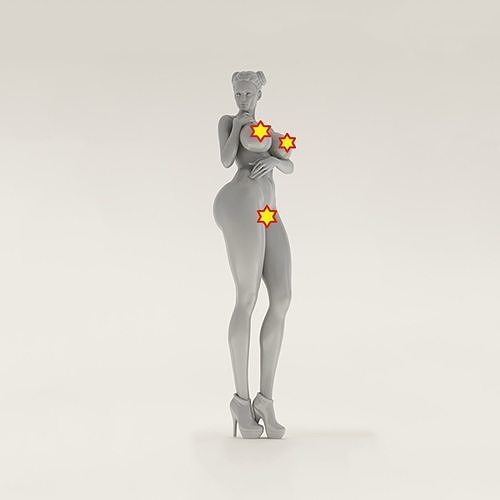 Sexy Girl with Big Breasts 3D Model Ready to Print 3D print model