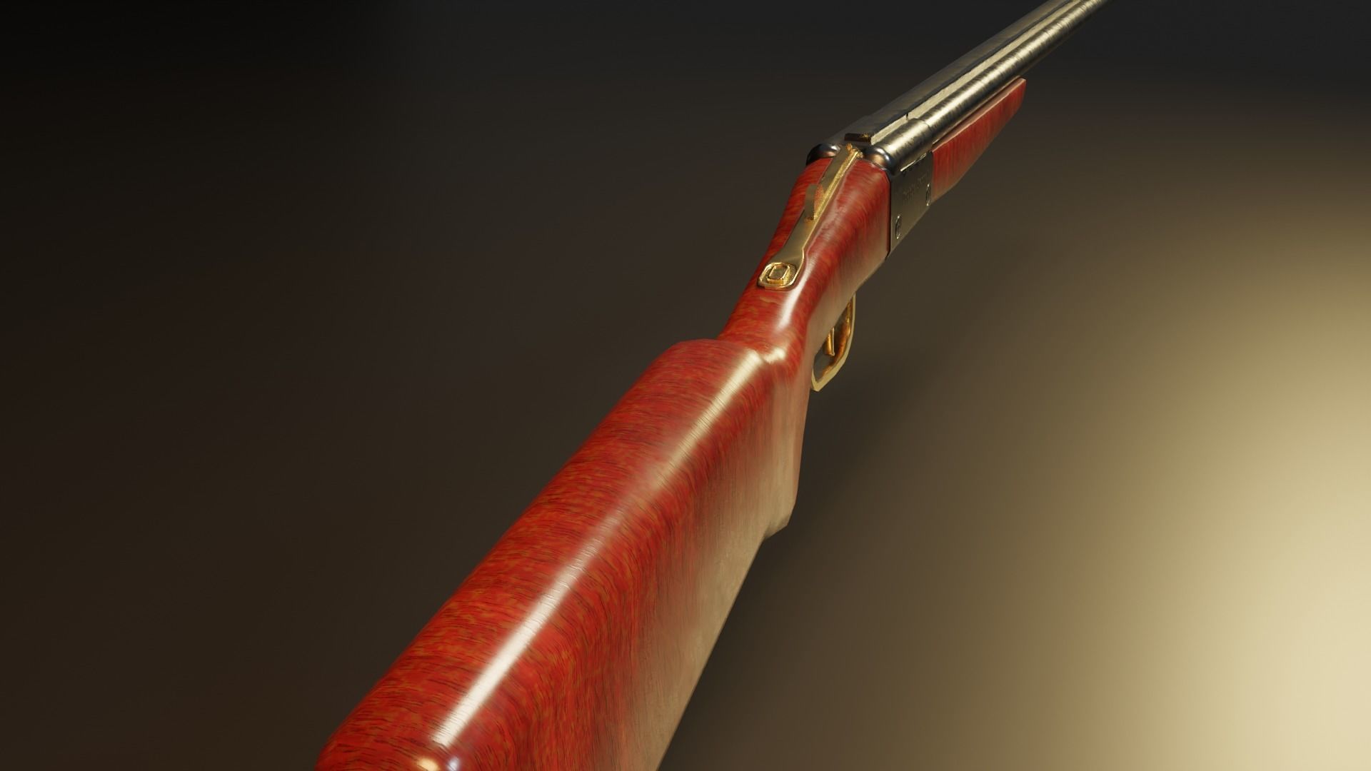 Double Barrel Low-poly 3D model_3