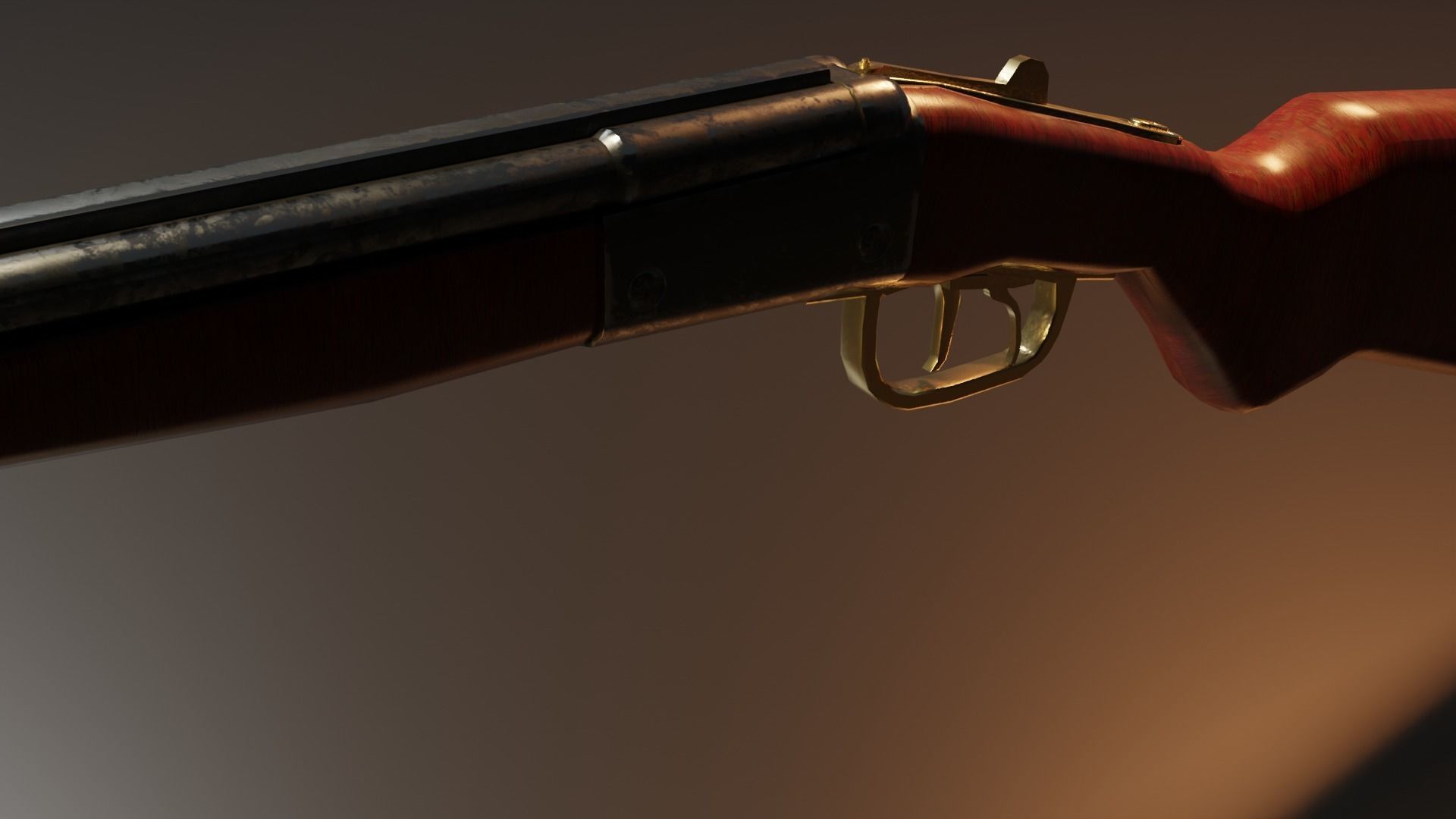 Double Barrel Low-poly 3D model_1