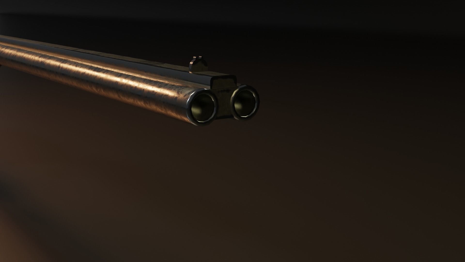 Double Barrel Low-poly 3D model_4
