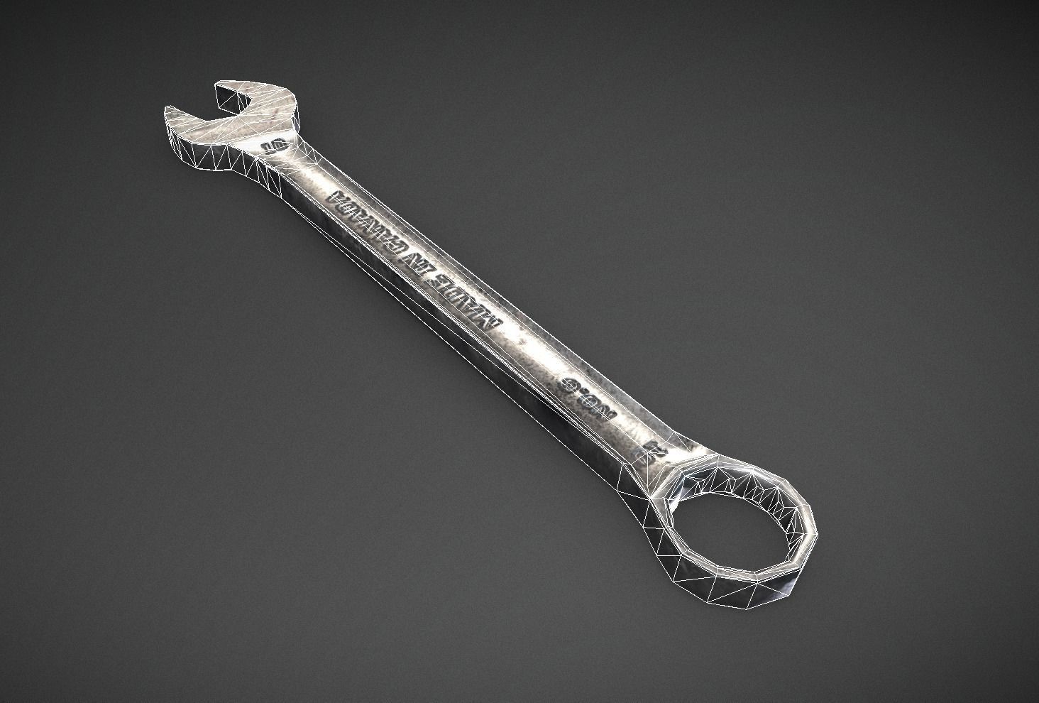 10mm Combination Wrench Low-poly 3D model_4