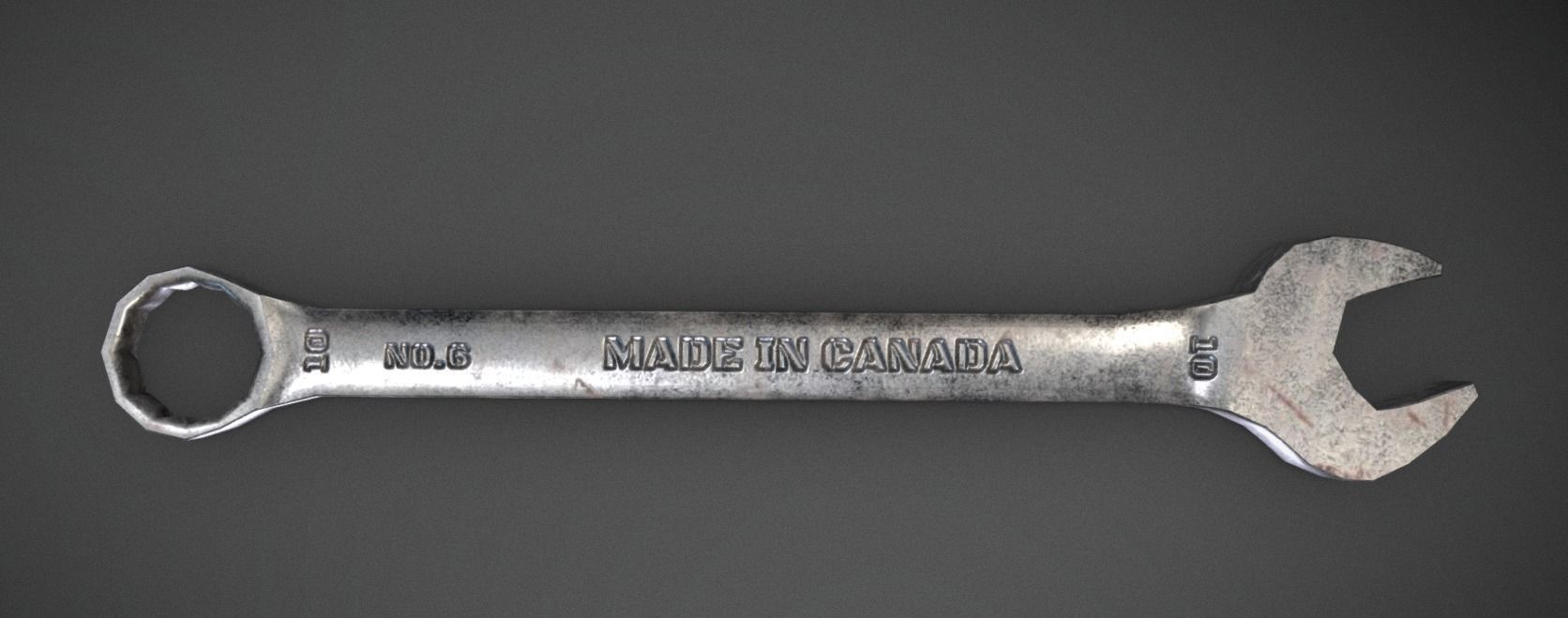 10mm Combination Wrench Low-poly 3D model_1