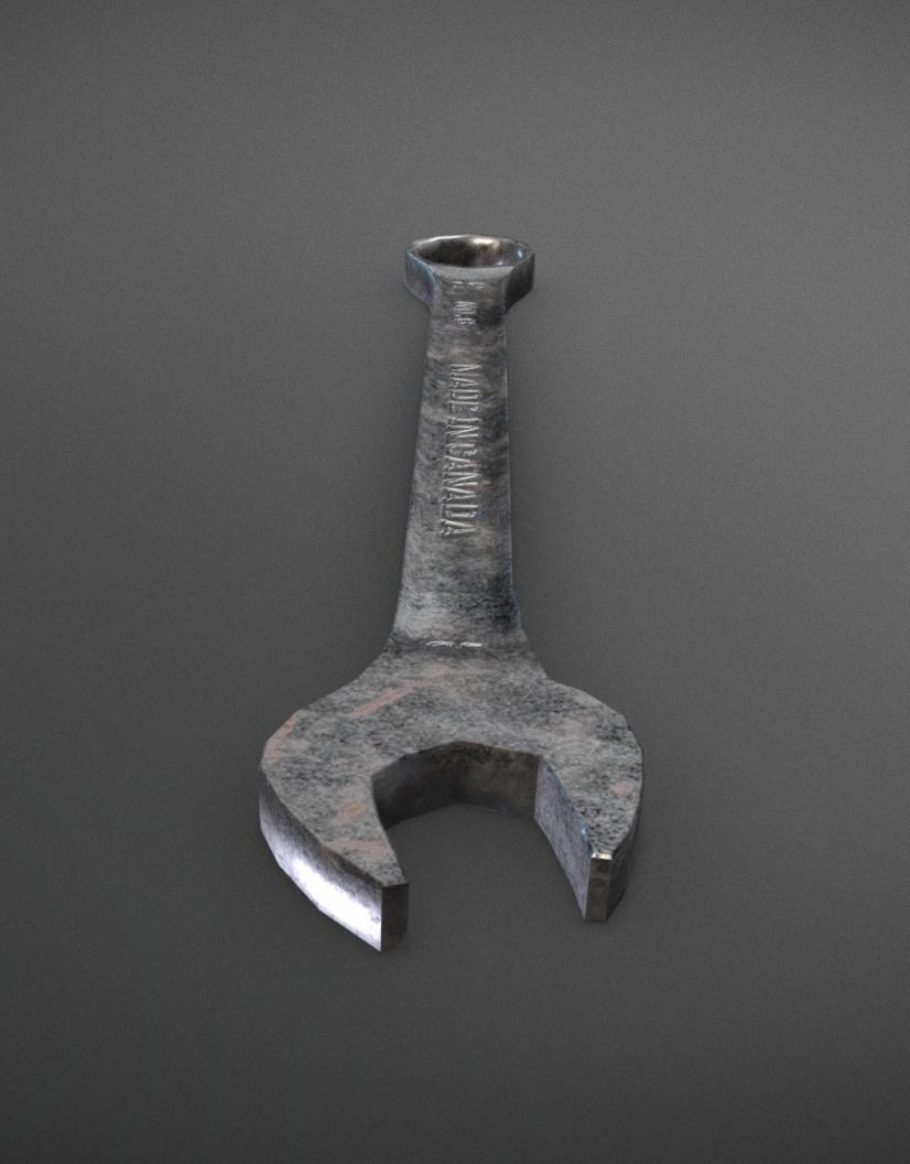 10mm Combination Wrench Low-poly 3D model_2