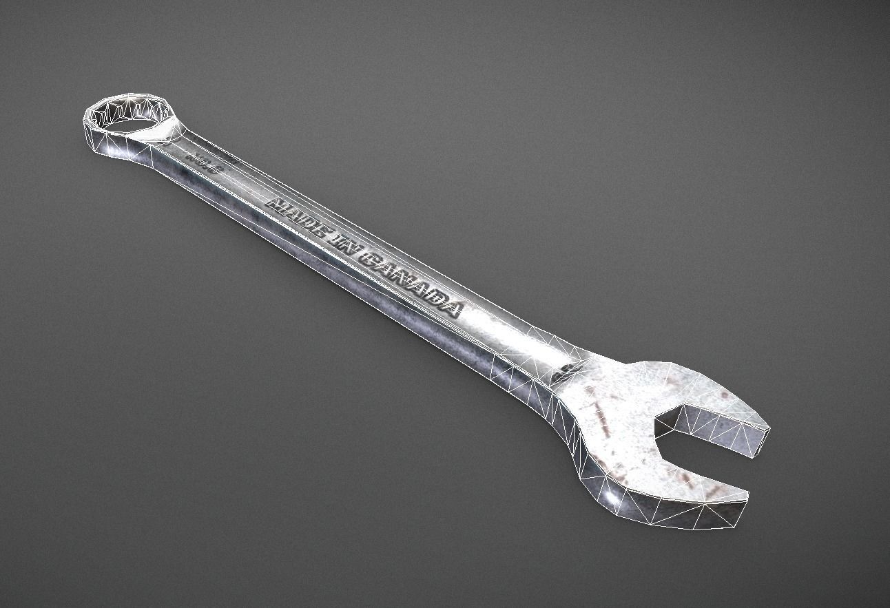 10mm Combination Wrench Low-poly 3D model_3