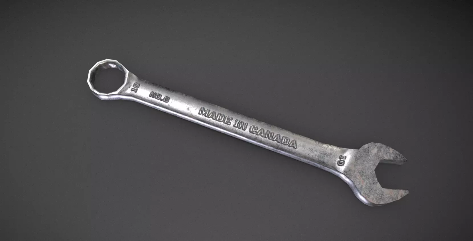 10mm Combination Wrench Low-poly 3D model_0