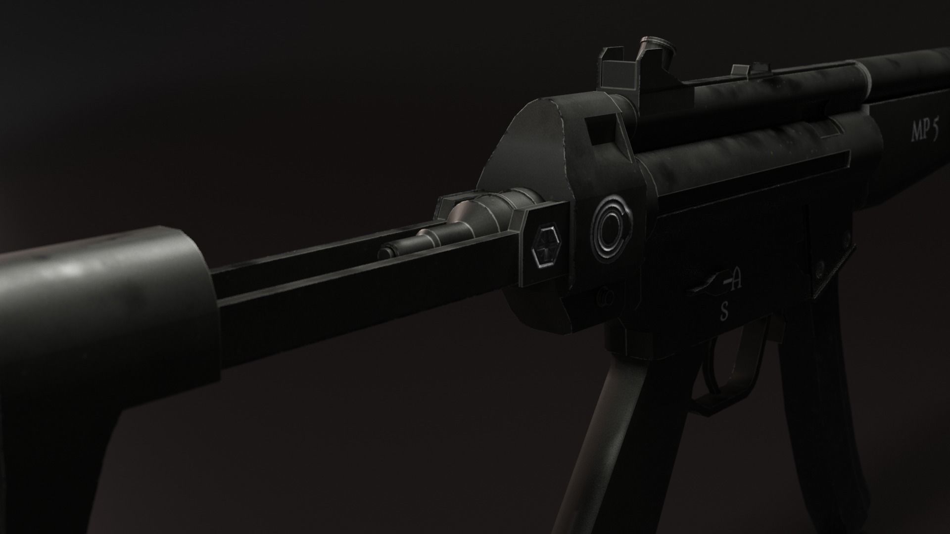 smgmp5 gun Free low-poly 3D model_4