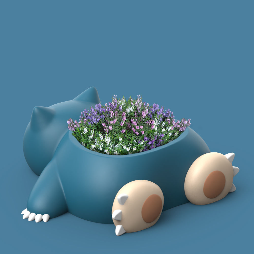 POKEMON - SNORLAX PLANTER 3D print model_1