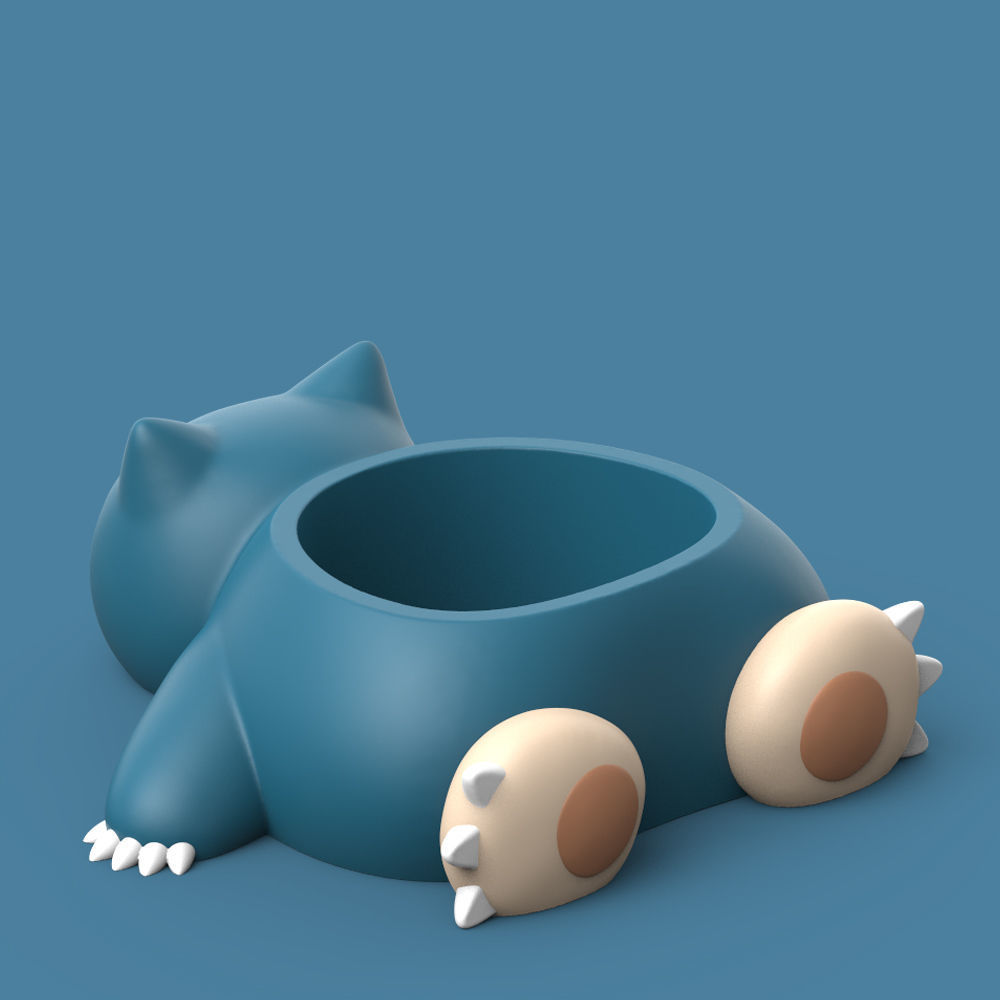 POKEMON - SNORLAX PLANTER 3D print model_3