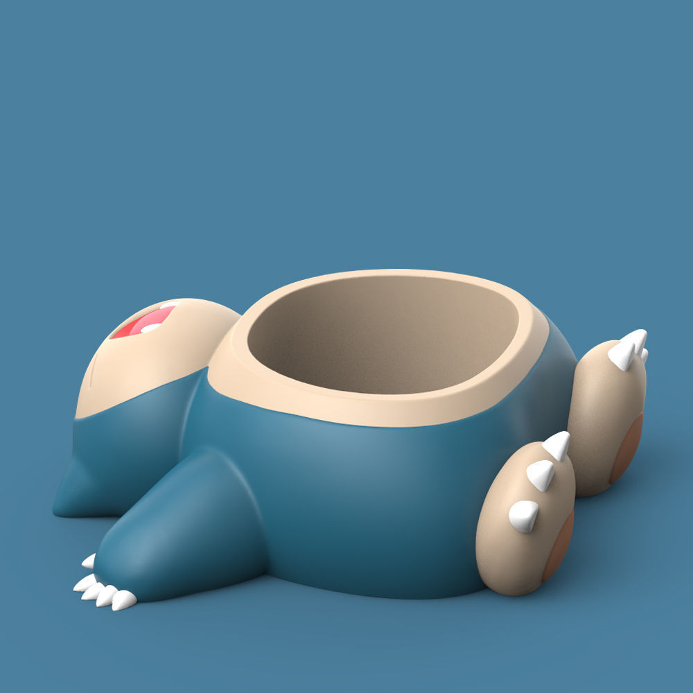 POKEMON - SNORLAX PLANTER 3D print model_3