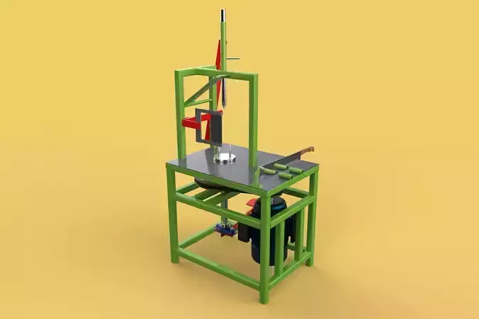 COCONUT CUTTER PEELER DEHUSKING MACHINE TOOL 3D model