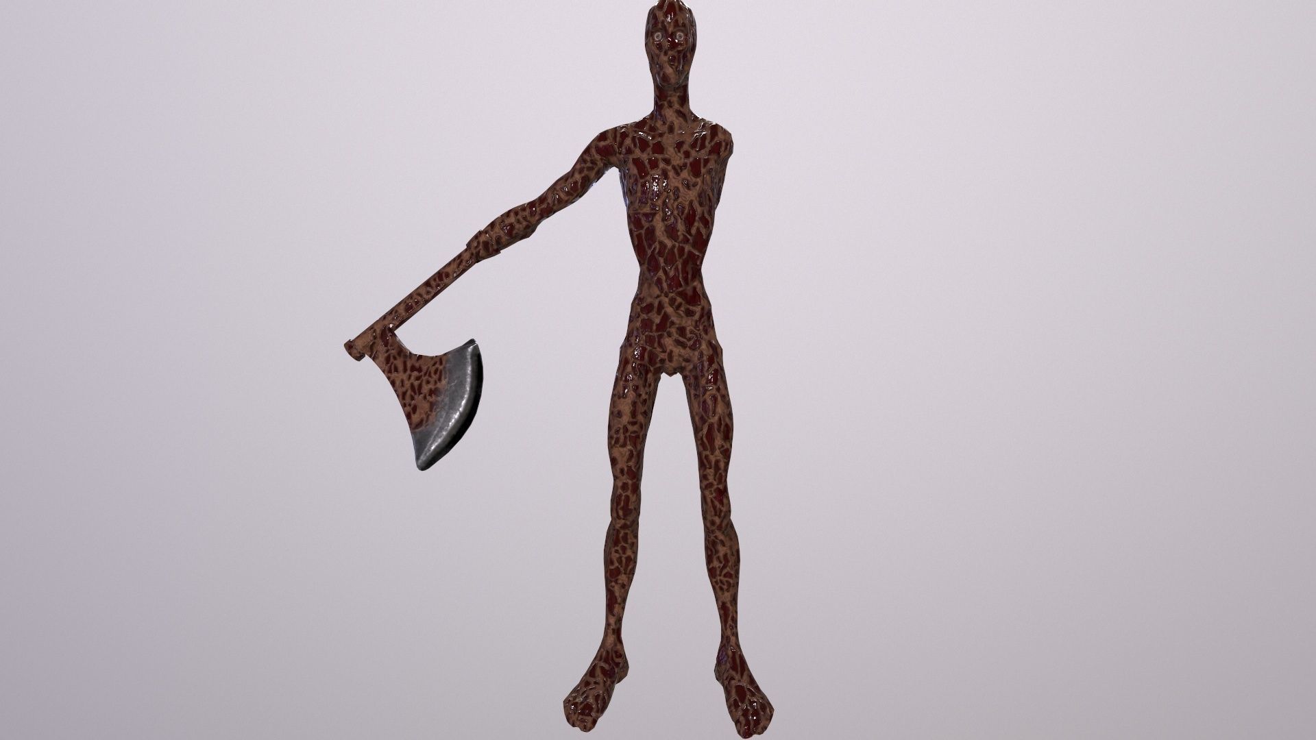 Thin Zombie With Axe Low-poly 3D model_88