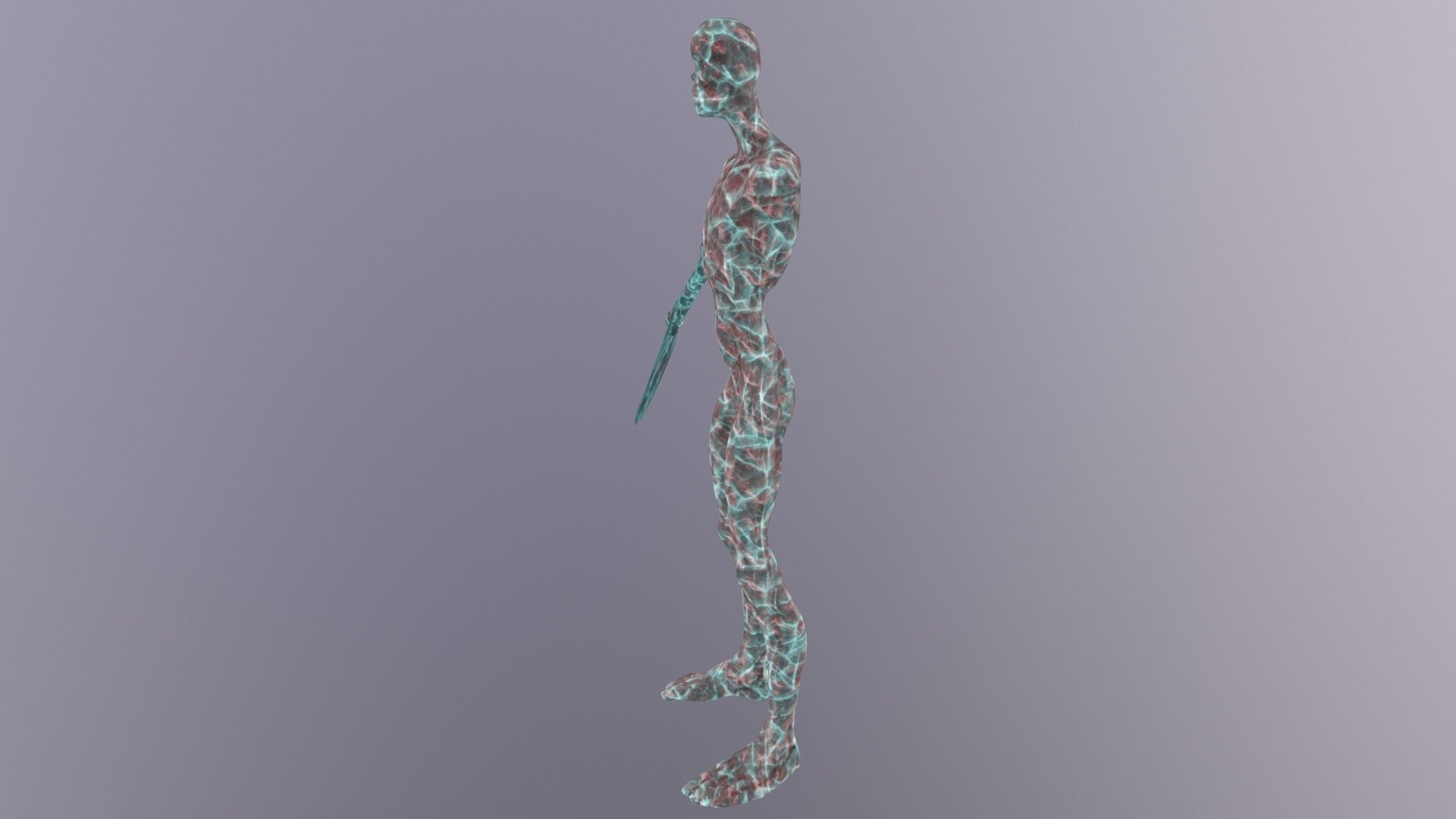 Thin Zombie With Axe Low-poly 3D model_41