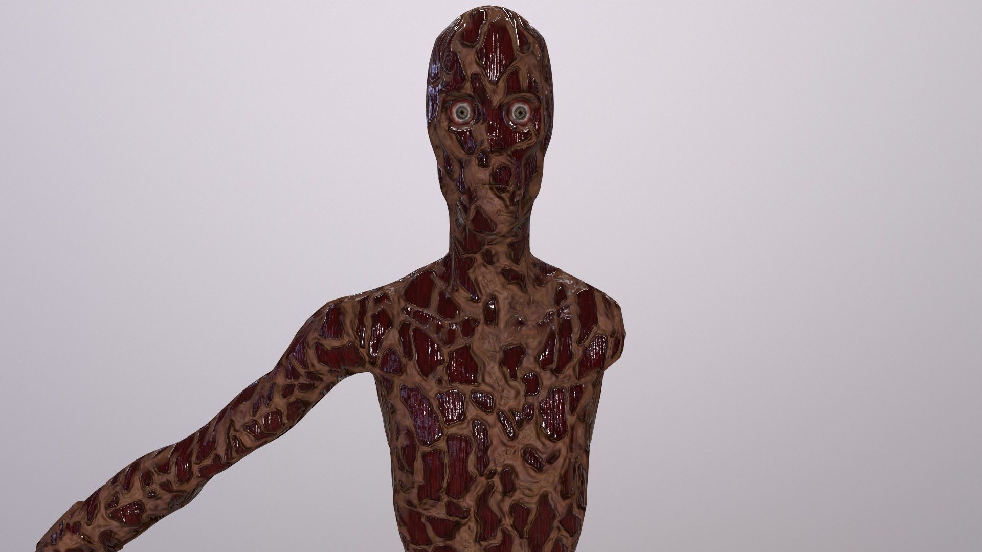 Thin Zombie With Axe Low-poly 3D model_74