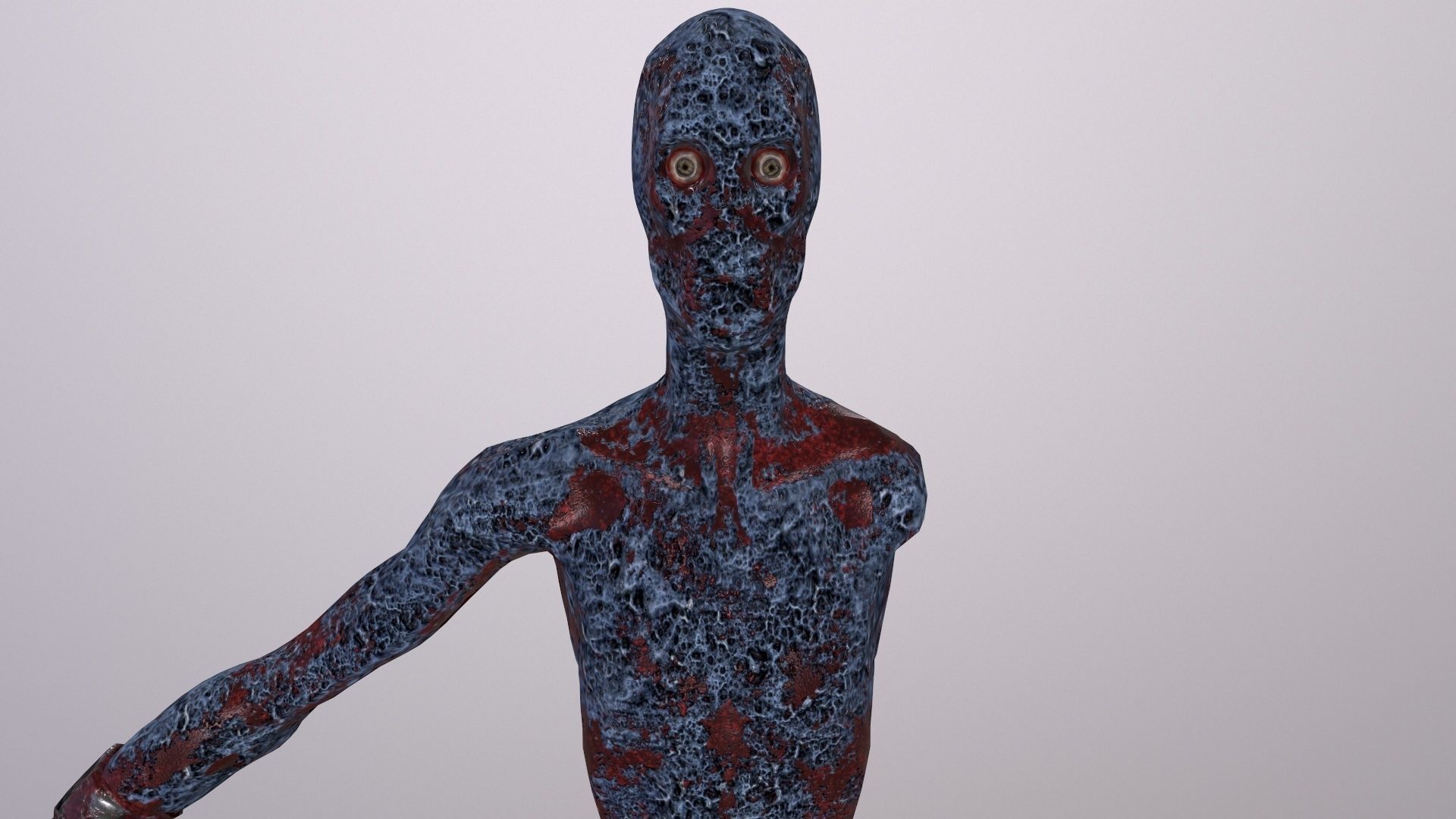 Thin Zombie With Axe Low-poly 3D model_67