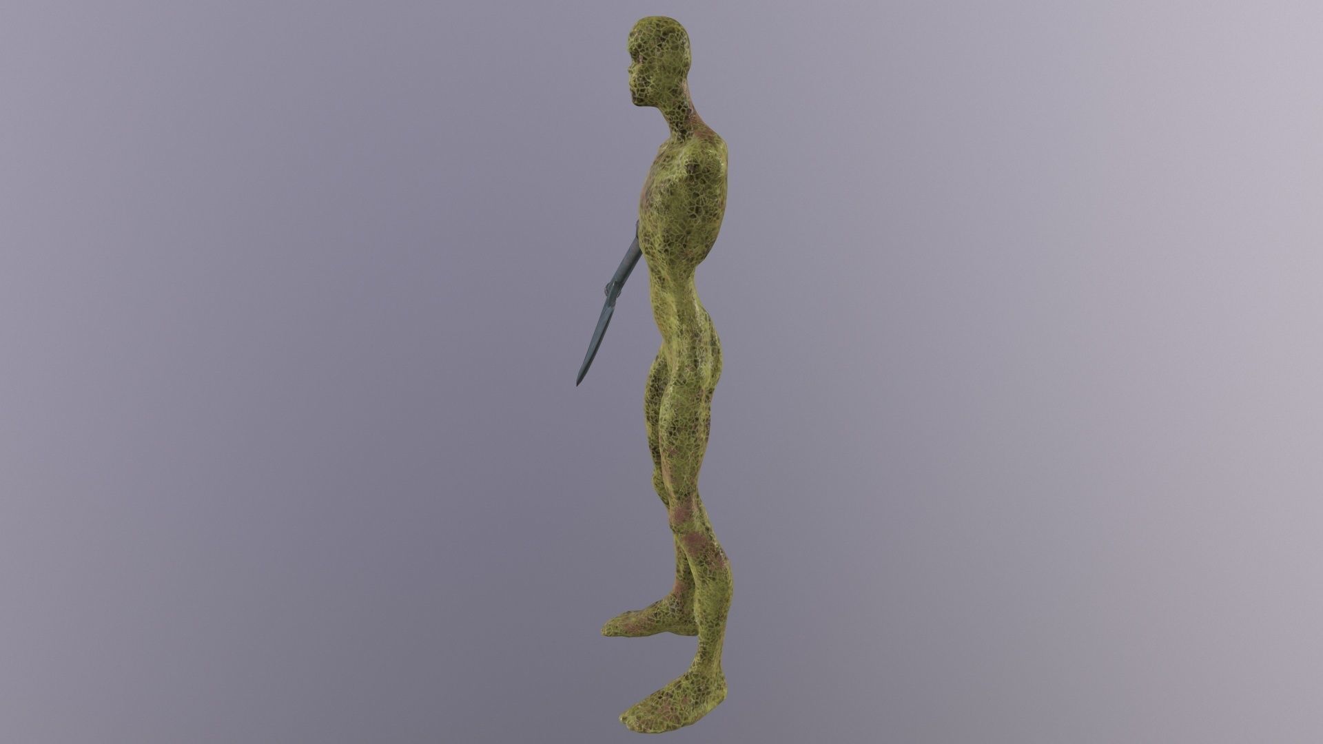 Thin Zombie With Axe Low-poly 3D model_43