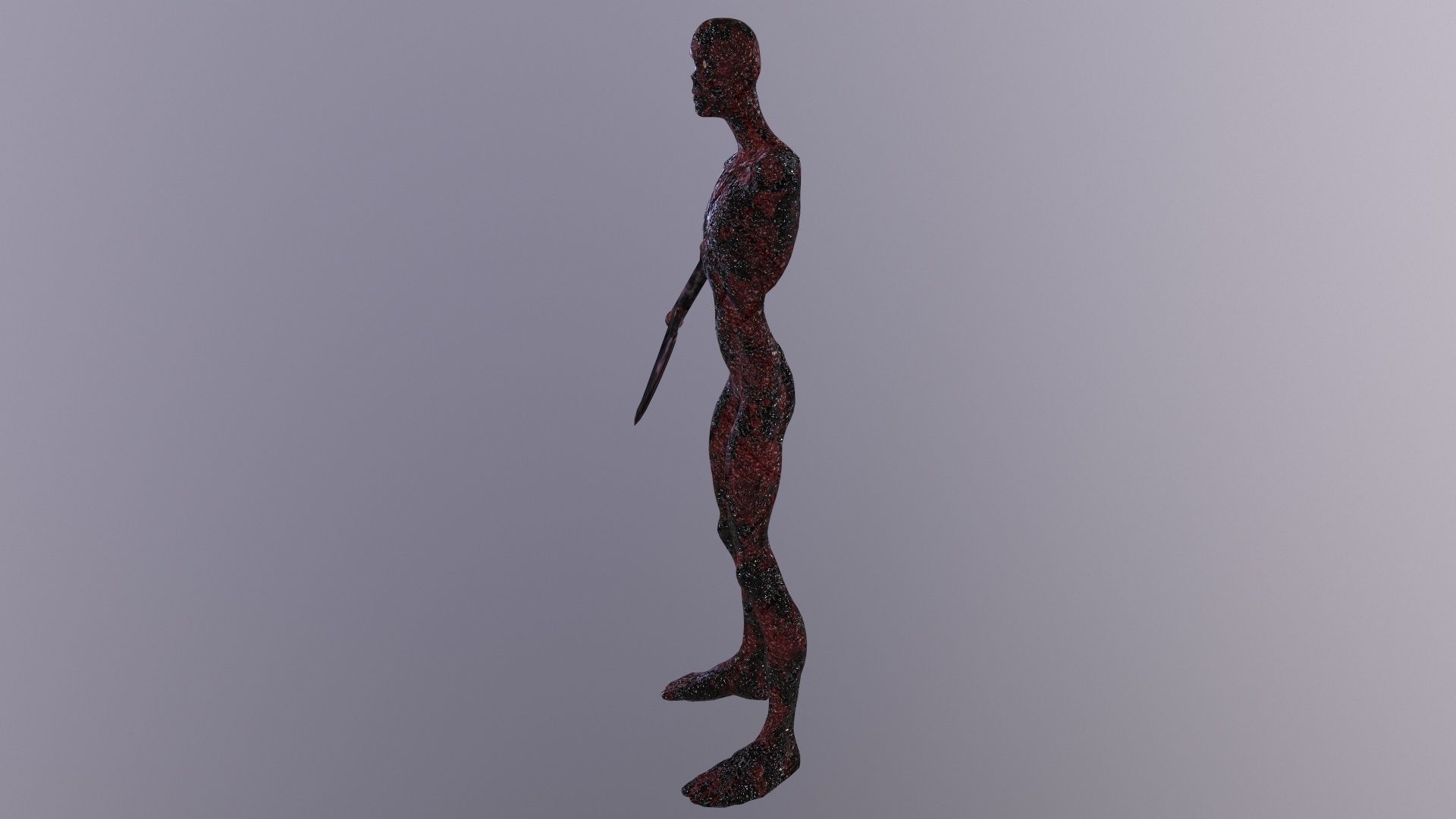 Thin Zombie With Axe Low-poly 3D model_36