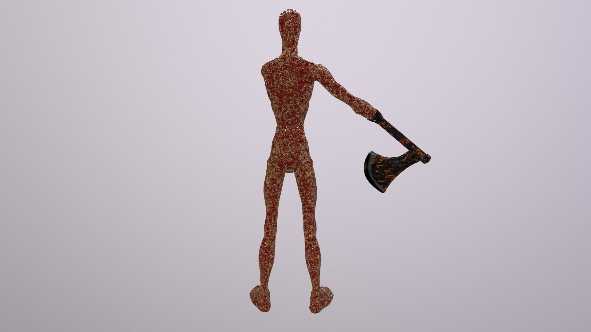 Thin Zombie With Axe Low-poly 3D model_31