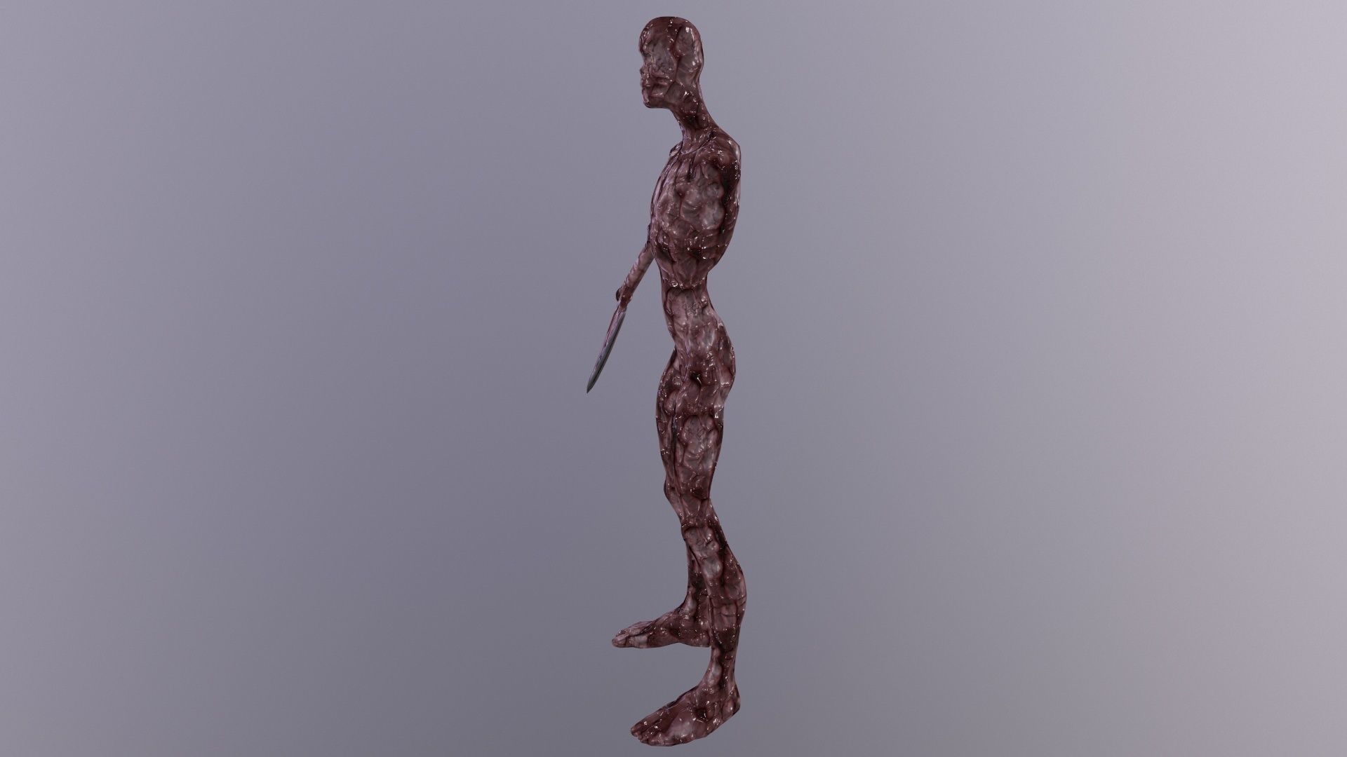Thin Zombie With Axe Low-poly 3D model_44