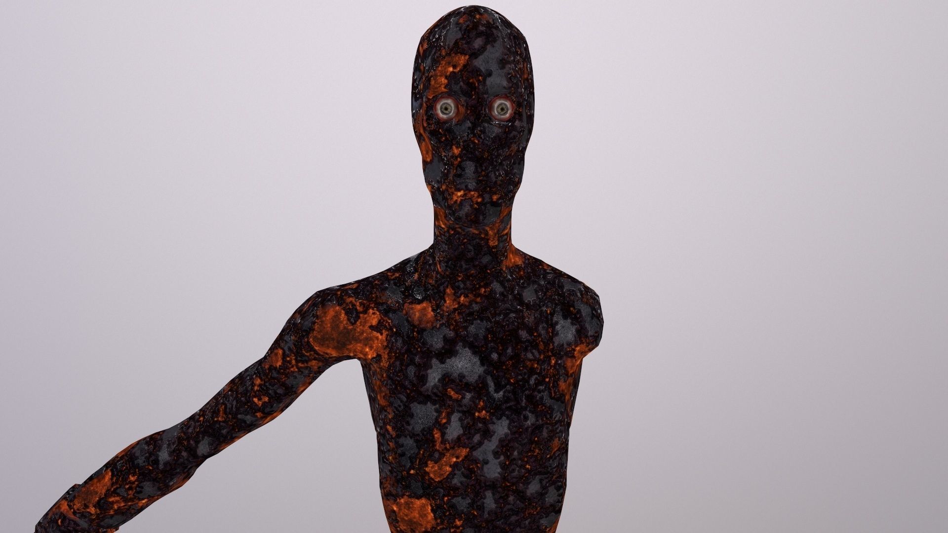 Thin Zombie With Axe Low-poly 3D model_66