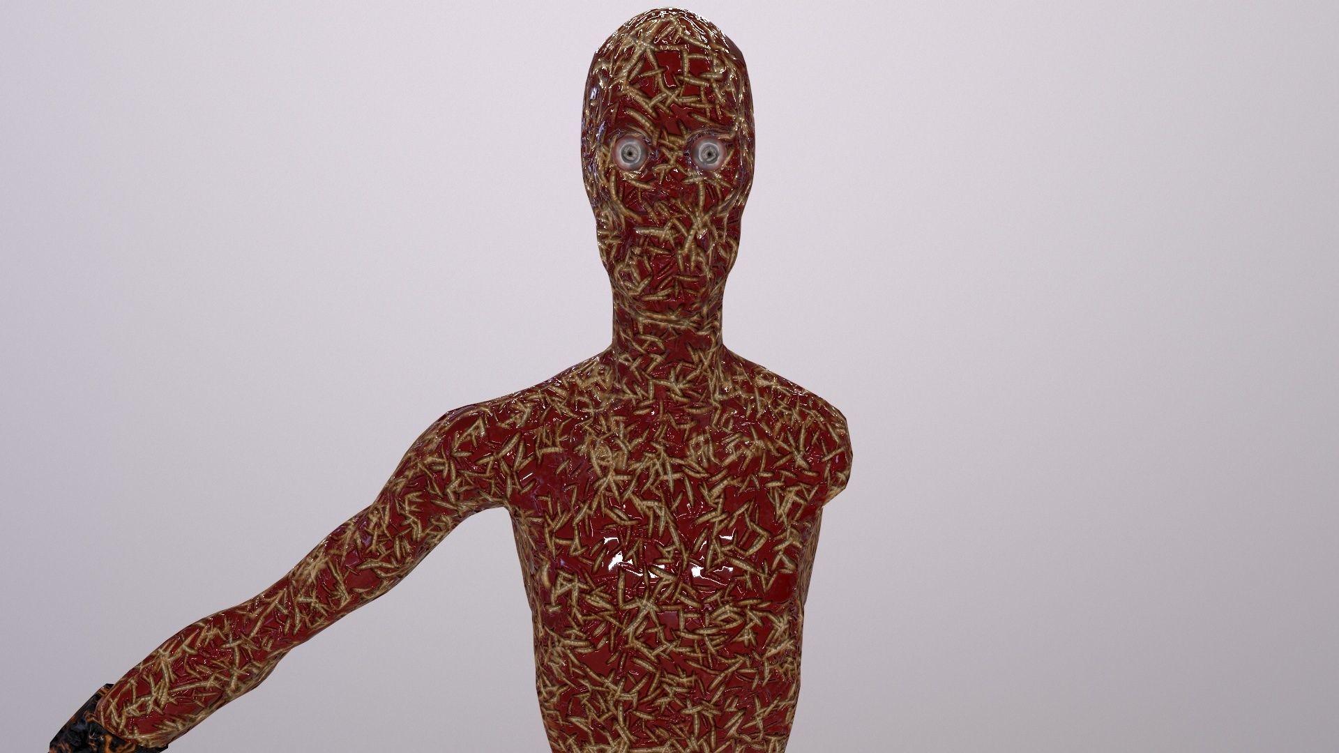 Thin Zombie With Axe Low-poly 3D model_73